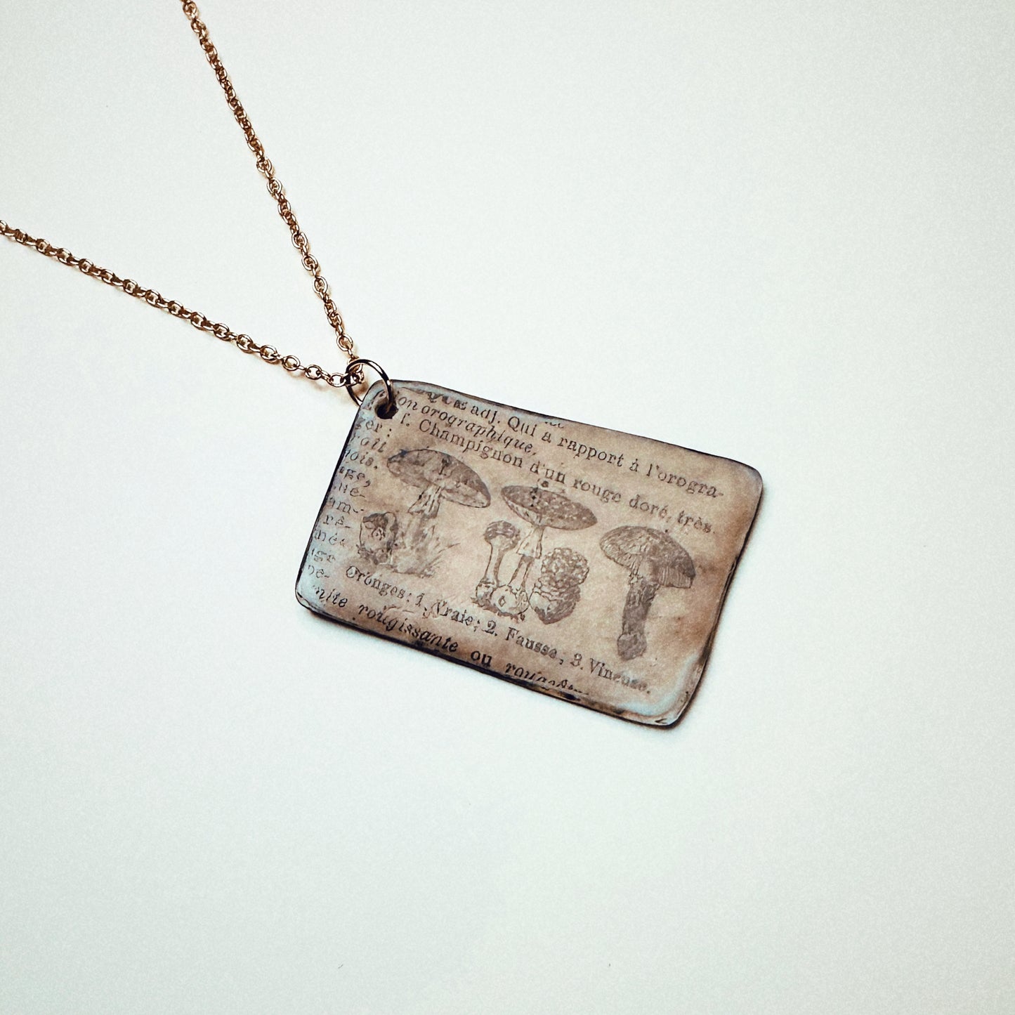 Fungi Codex | Antiqued Botanical Mushroom Pendant