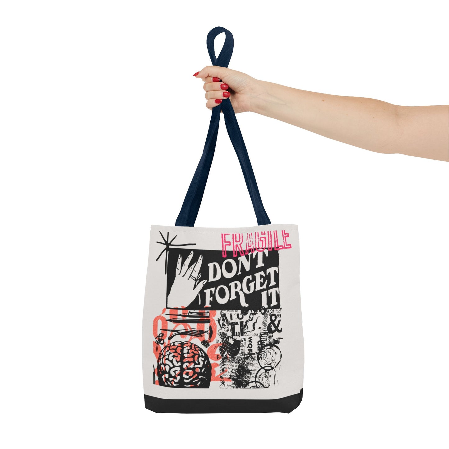 Don’t Forget It Dada-Inspired Collage Tote Bag Brain Art Punk Satchel