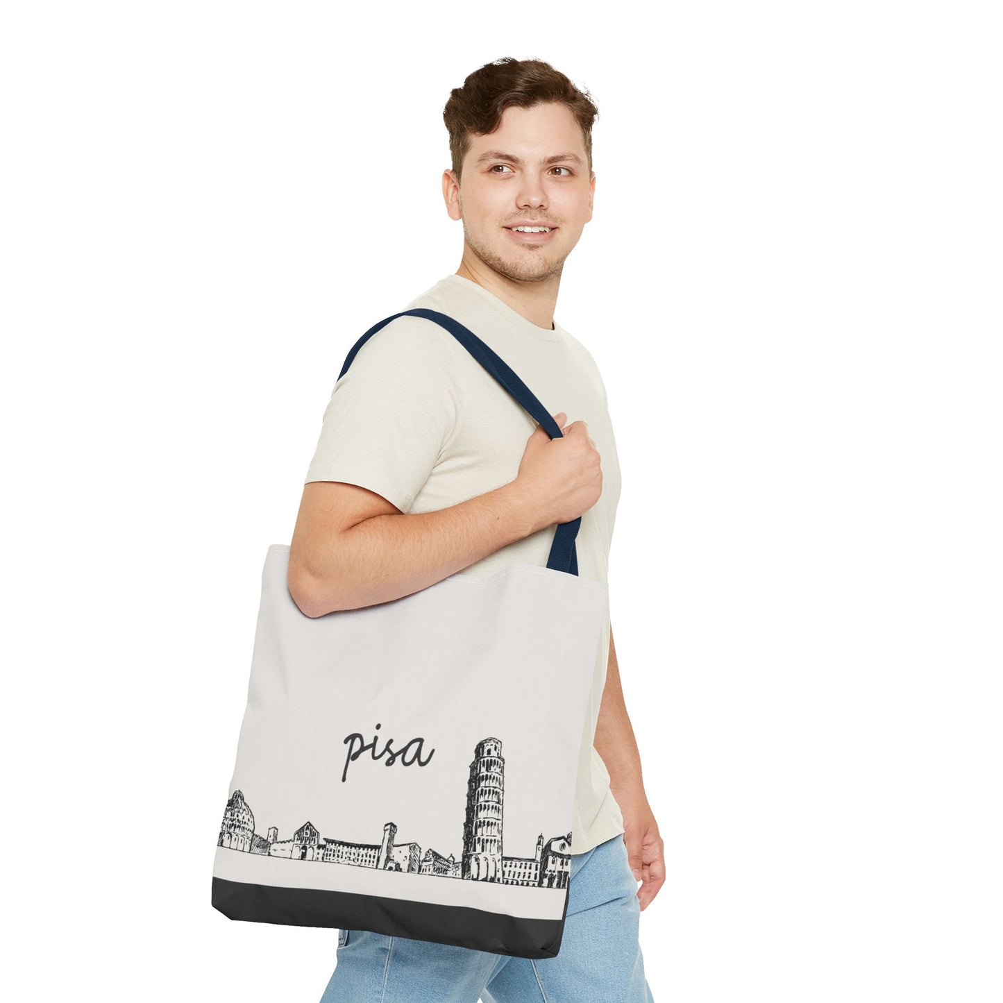 Pisa Travel Tote Bag – Lightweight Wanderlight Tote, Skyline Design, Durable Everyday Adventure Bag
