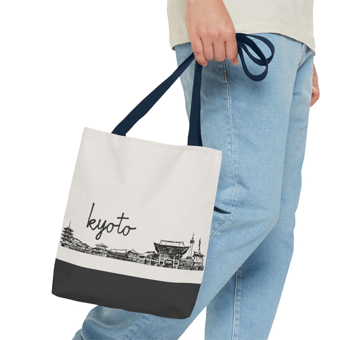 Kyoto Travel Tote Bag – Lightweight Wanderlight Tote, Skyline Design, Durable Everyday Adventure Bag