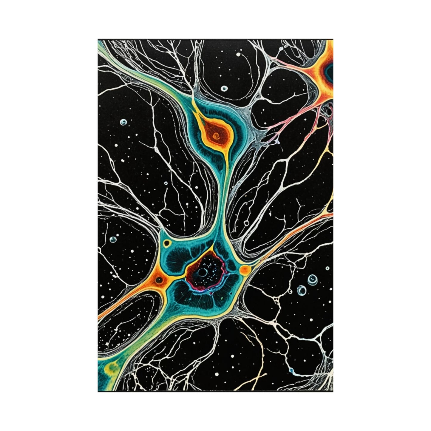 Neon Neurons Matte Vertical Posters