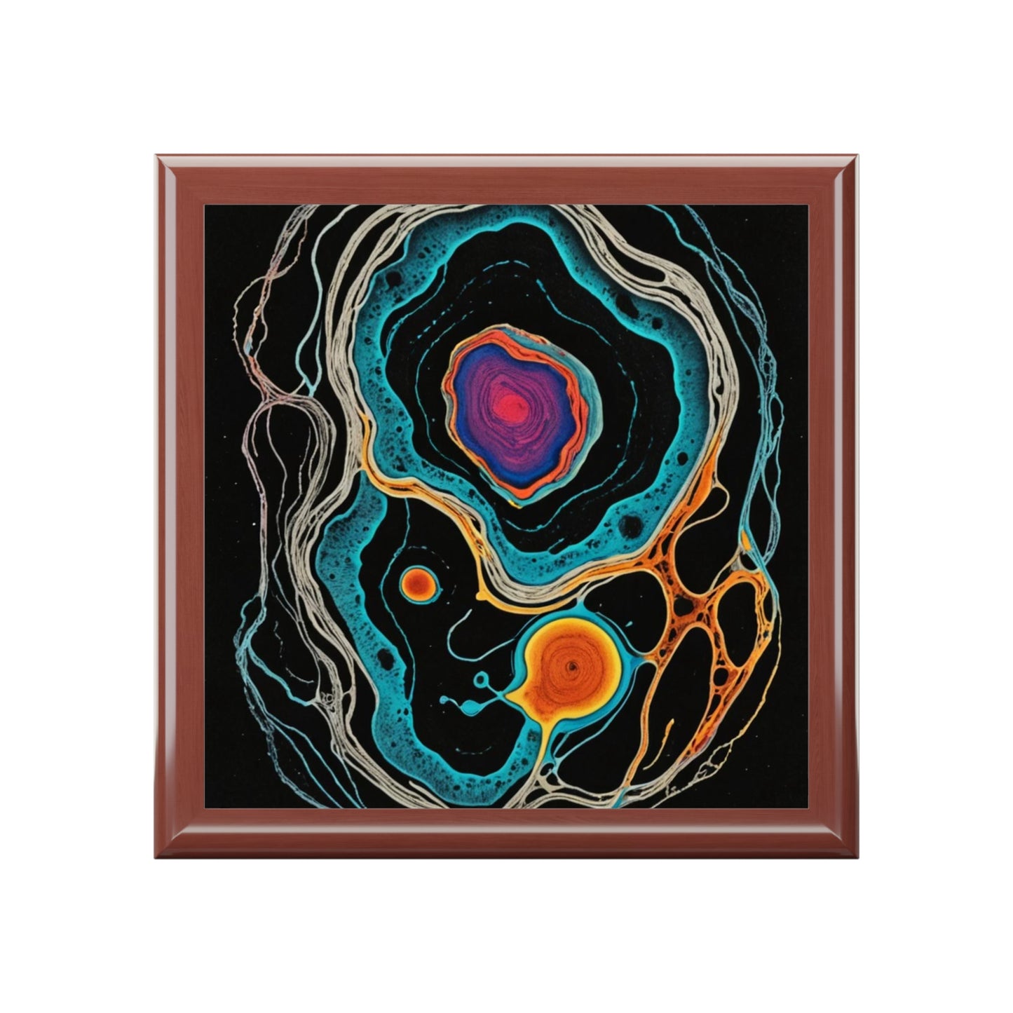 Fractal Pulse Psychedelic Swirl Jewelry Box Cosmic Vortex Design