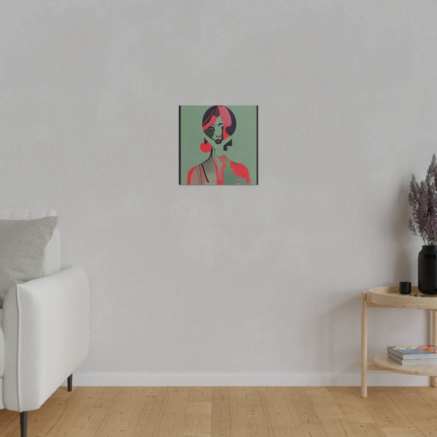 Cherry Bomb Abstract Geometric Portrait Canvas Wall Art