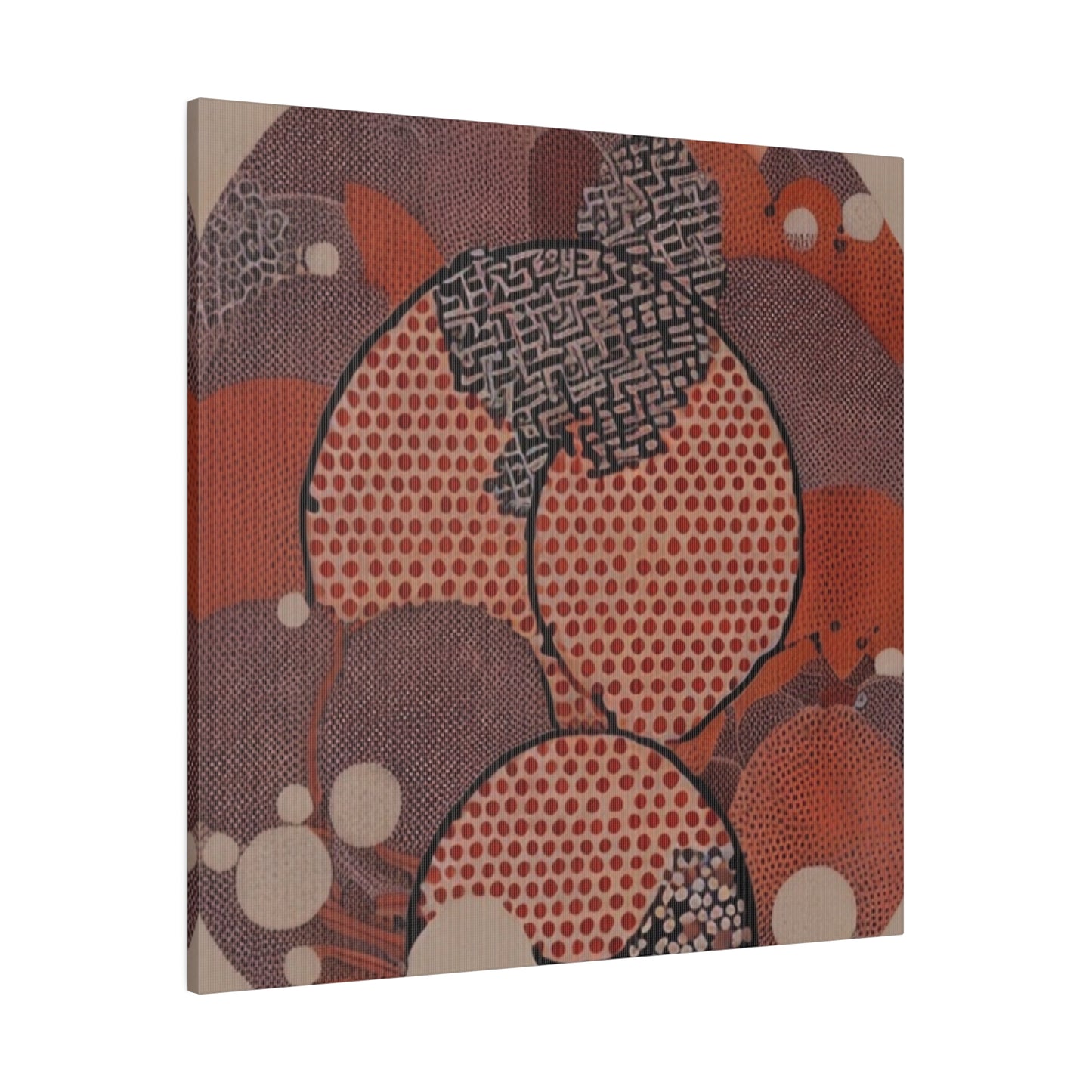 Japandi Organic Red Wall Art Print Matte Canvas