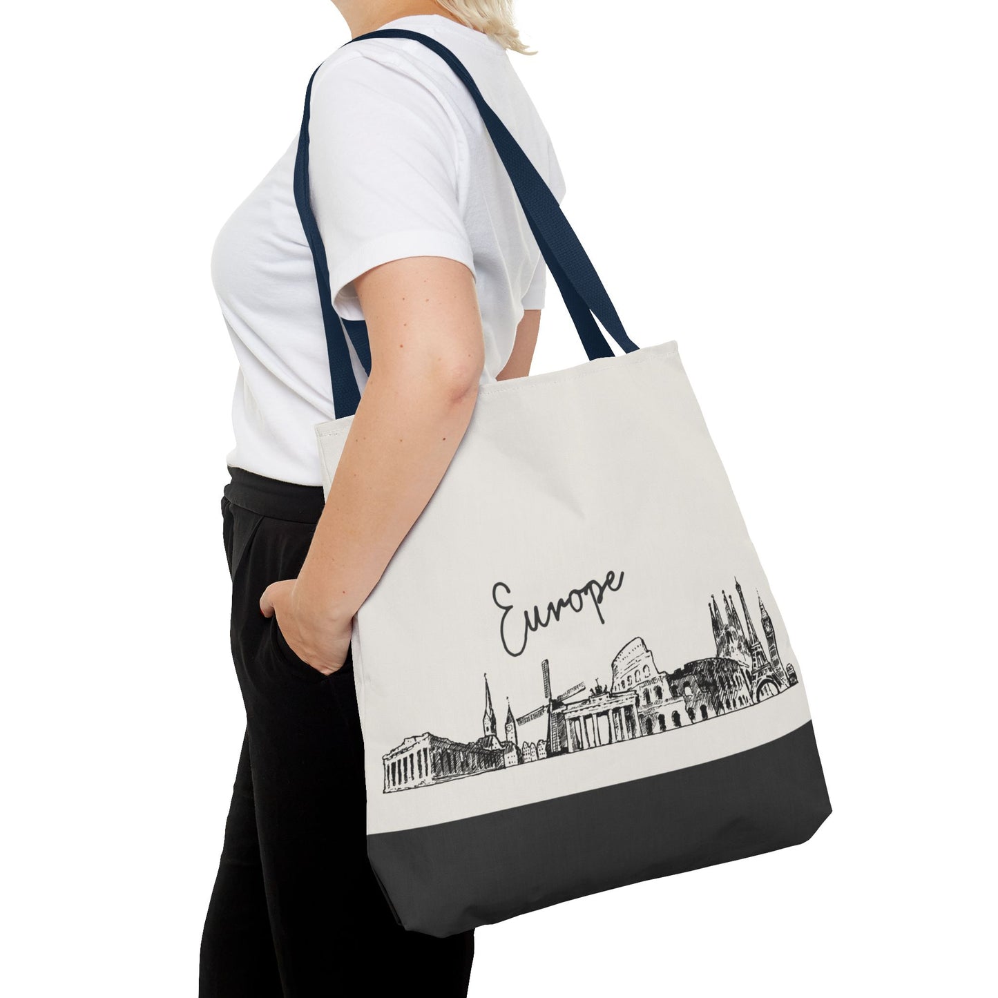 Europe Travel Tote Bag – Lightweight Wanderlight Tote, Skyline Design, Durable Everyday Adventure Bag