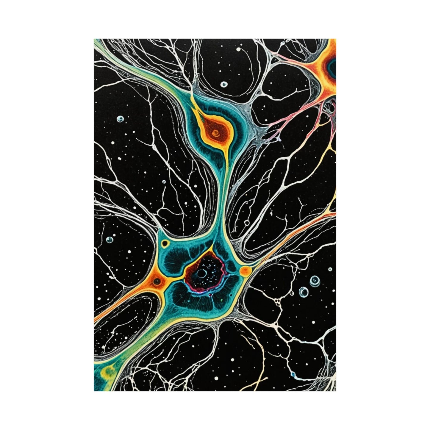 Neon Neurons Matte Vertical Posters
