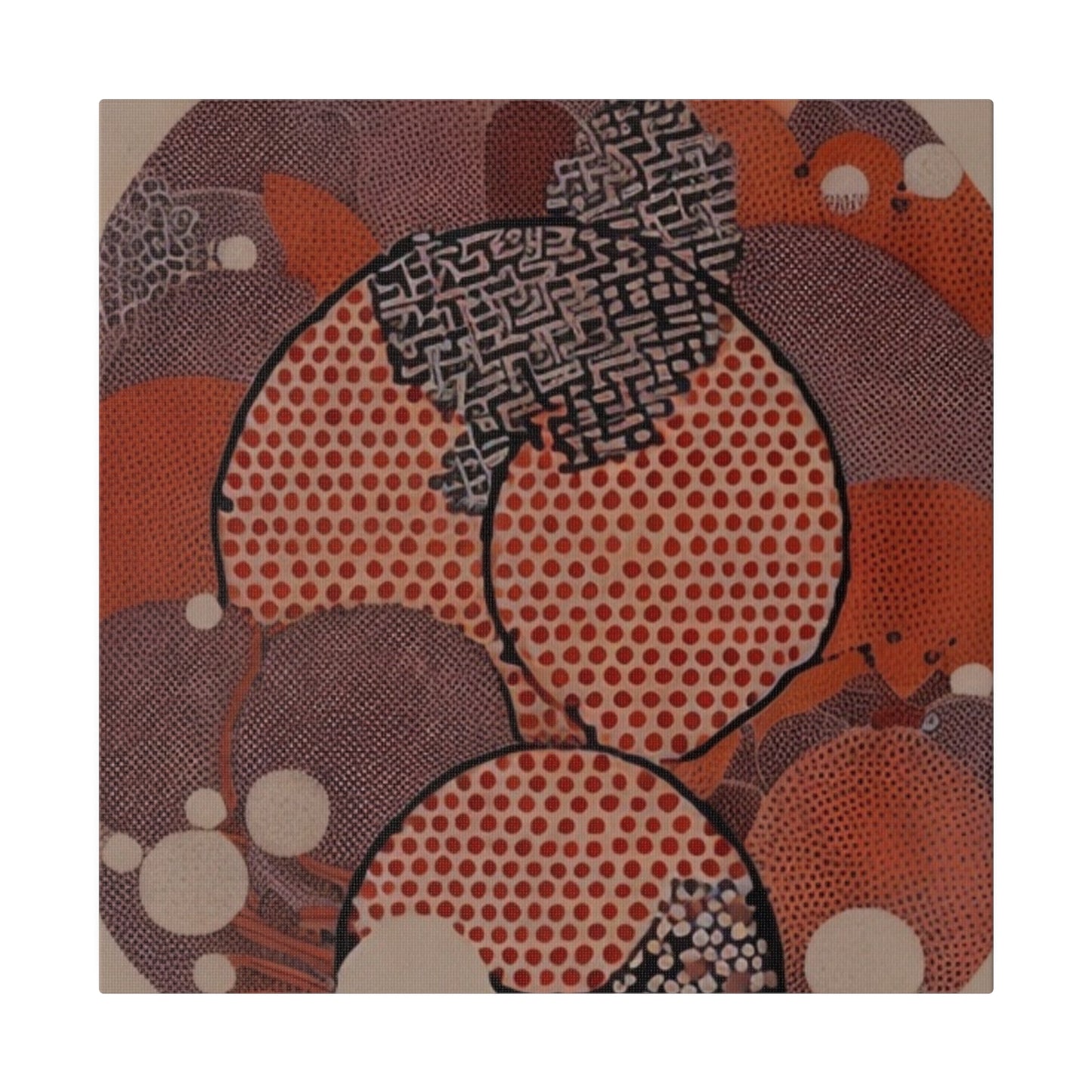 Japandi Organic Red Wall Art Print Matte Canvas