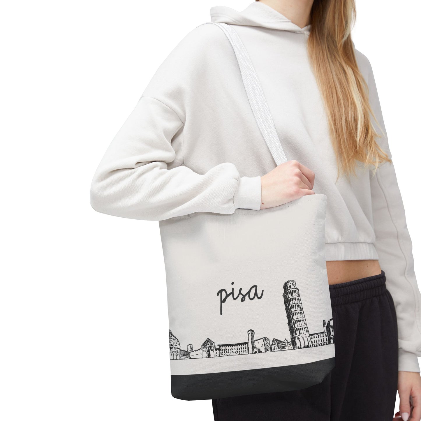 Pisa Travel Tote Bag – Lightweight Wanderlight Tote, Skyline Design, Durable Everyday Adventure Bag