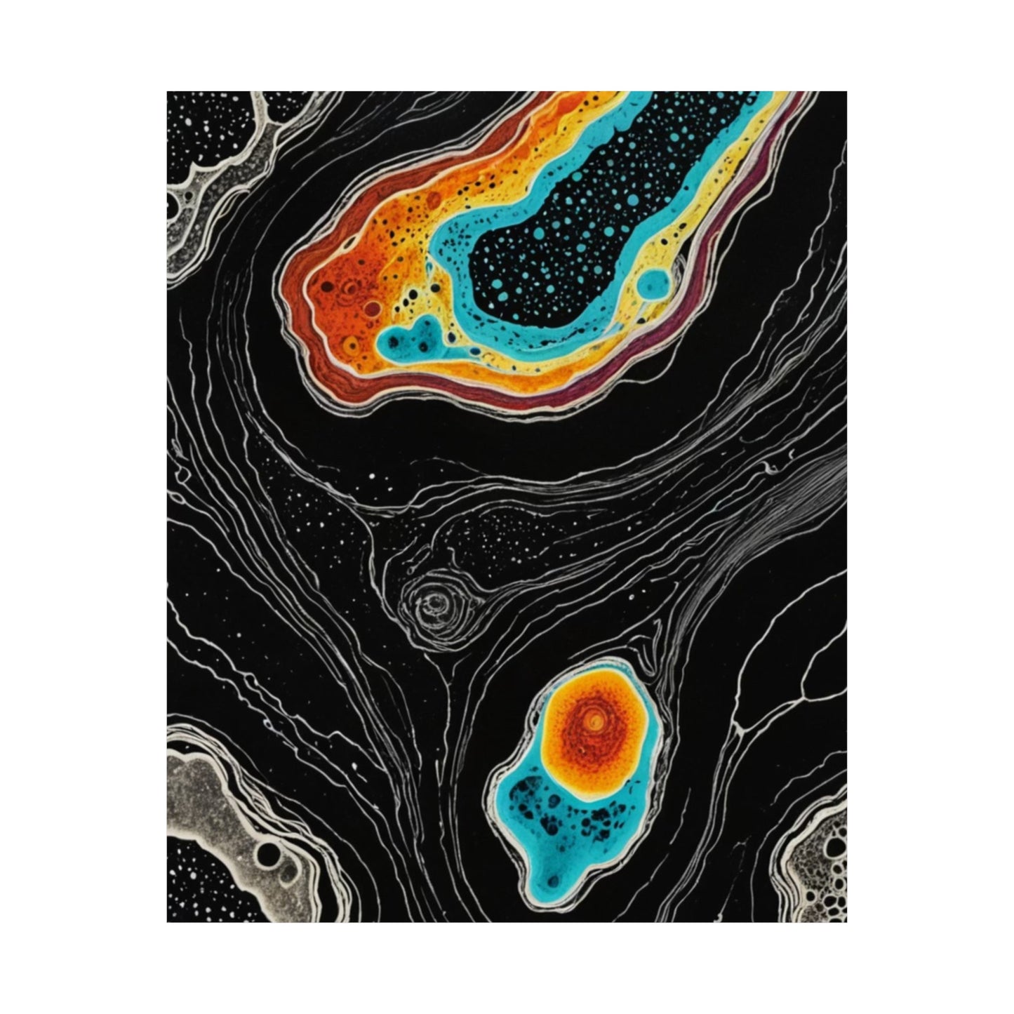 Psychedelic Matte Vertical Posters Cellular Symphony