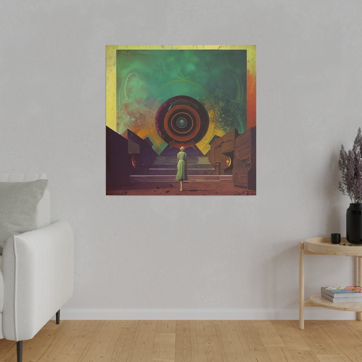Retro Oracle Science Fiction Art House Conceptual Wall Art Matte Canvas