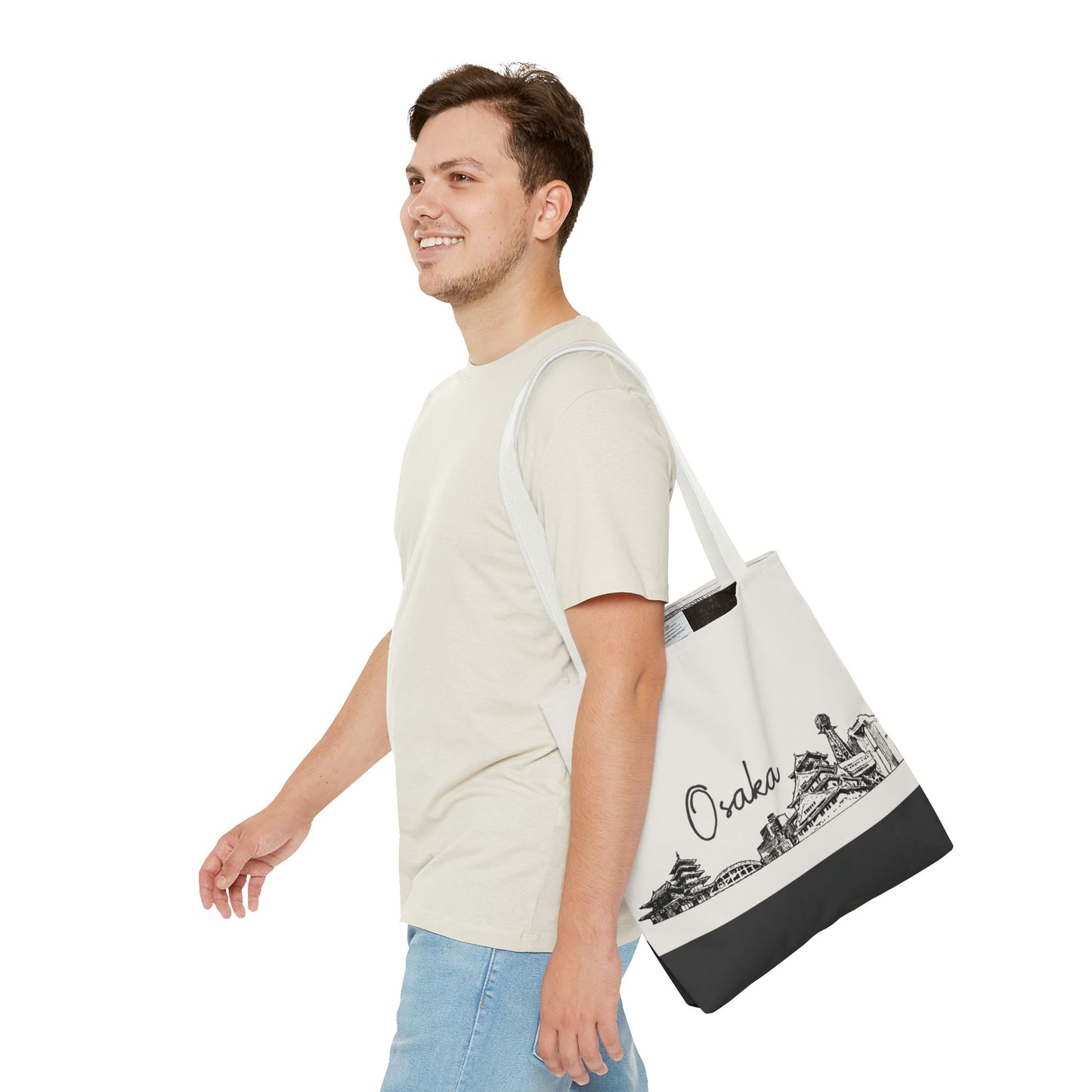 Osaka Travel Tote Bag – Lightweight Wanderlight Tote, Skyline Design, Durable Everyday Adventure Bag