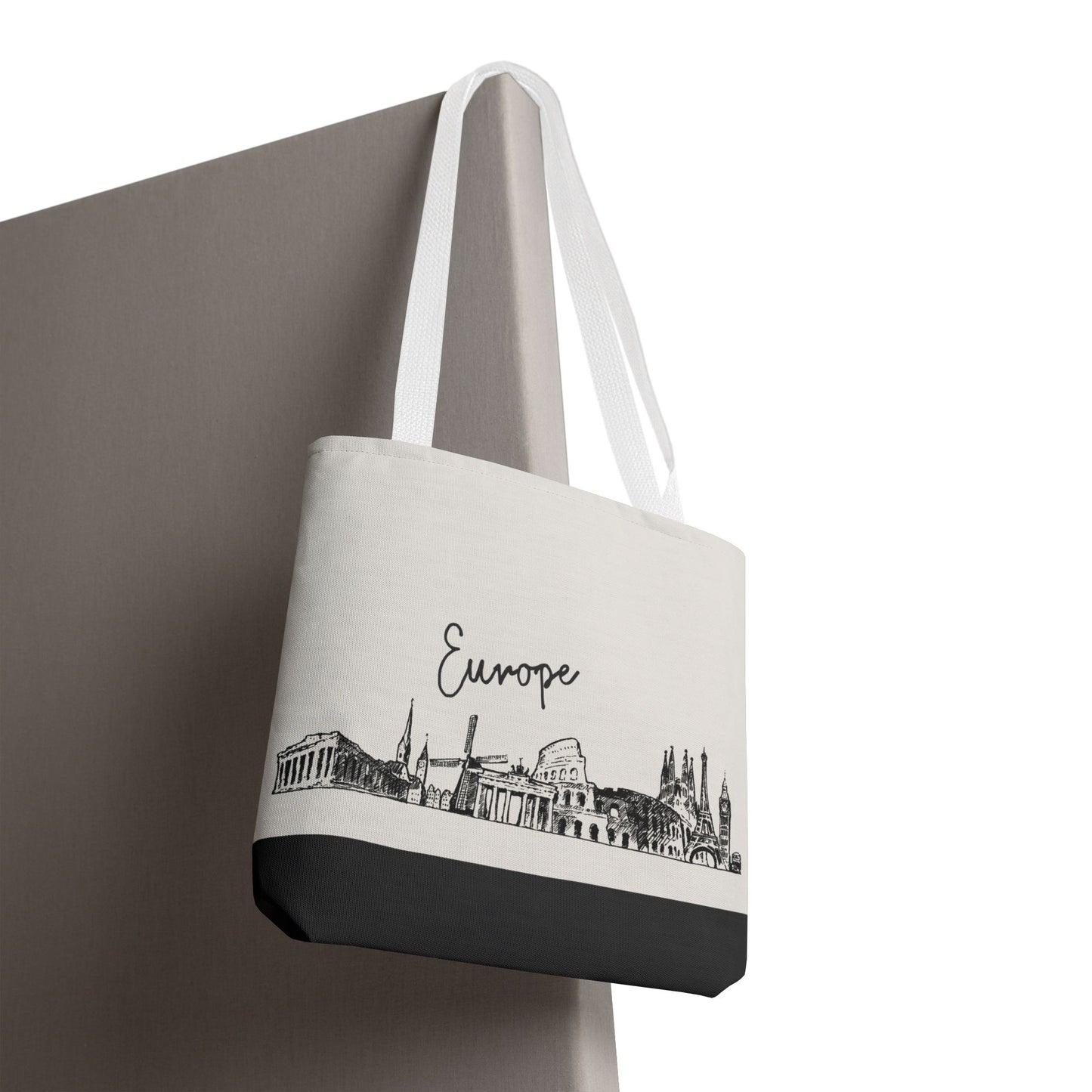Europe Travel Tote Bag – Lightweight Wanderlight Tote, Skyline Design, Durable Everyday Adventure Bag
