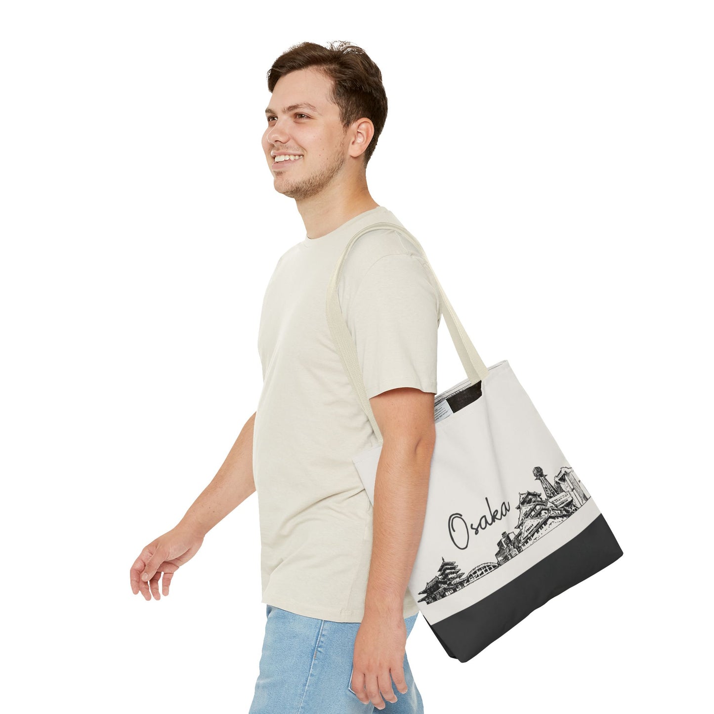 Osaka Travel Tote Bag – Lightweight Wanderlight Tote, Skyline Design, Durable Everyday Adventure Bag