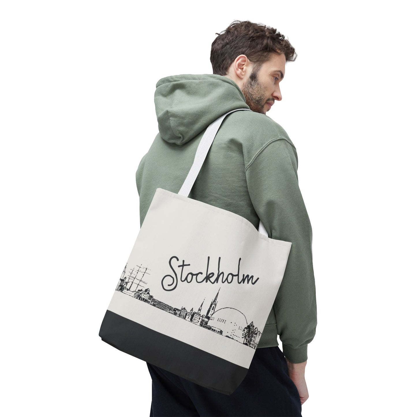 Stockholm Travel Tote Bag – Lightweight Wanderlight Tote, Skyline Design, Durable Everyday Adventure Bag