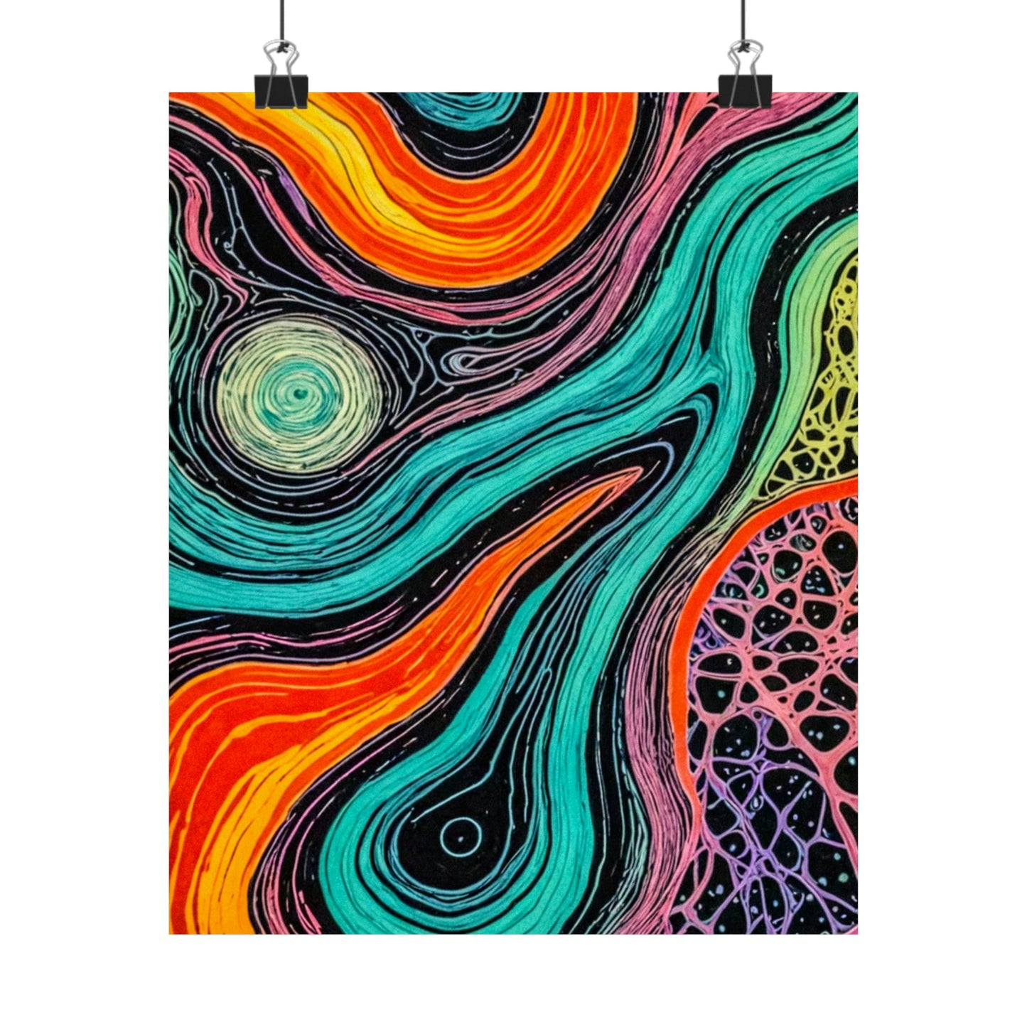 Neon Nucleolus Matte Vertical Posters