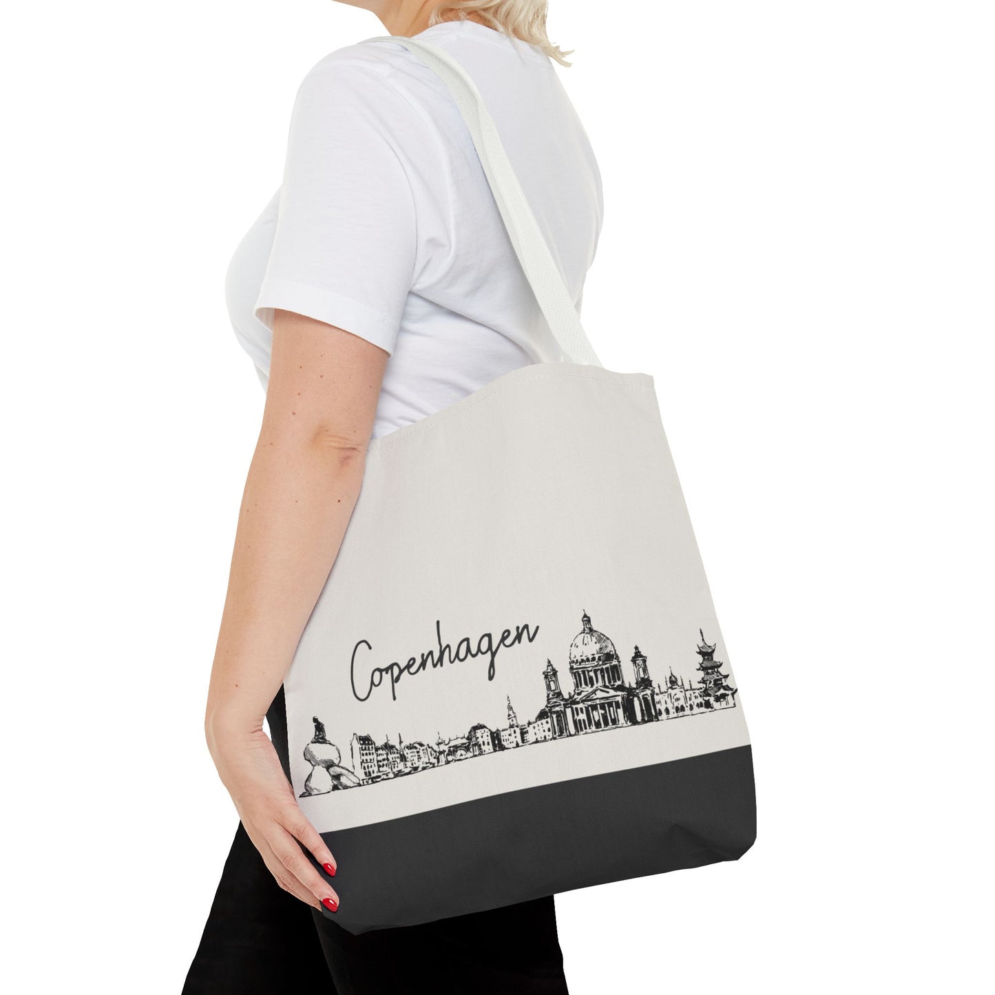Copenhagen Travel Tote Bag – Lightweight Wanderlight Tote, Skyline Design, Durable Everyday Adventure Bag