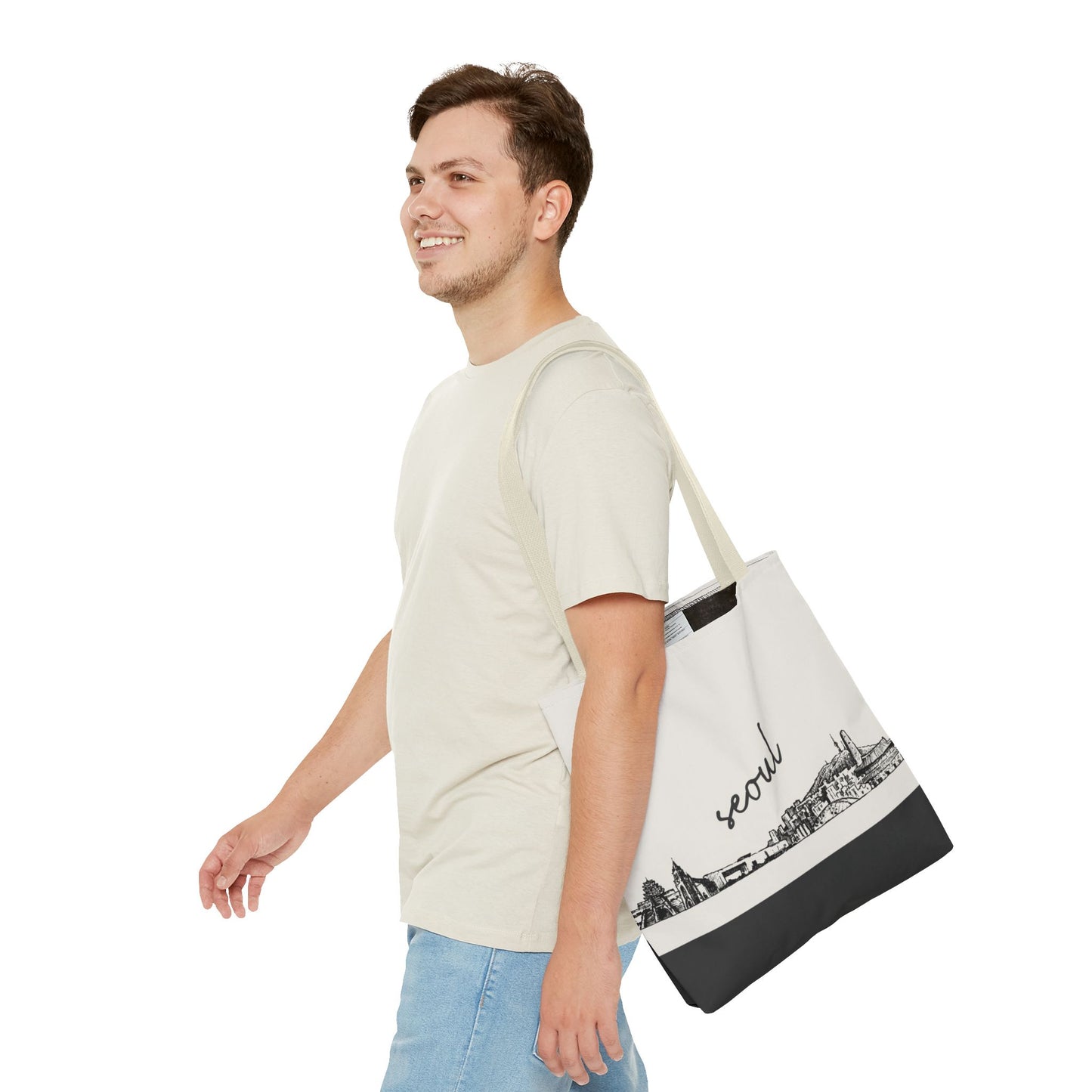 Seoul Travel Tote Bag – Lightweight Wanderlight Tote, Skyline Design, Durable Everyday Adventure Bag