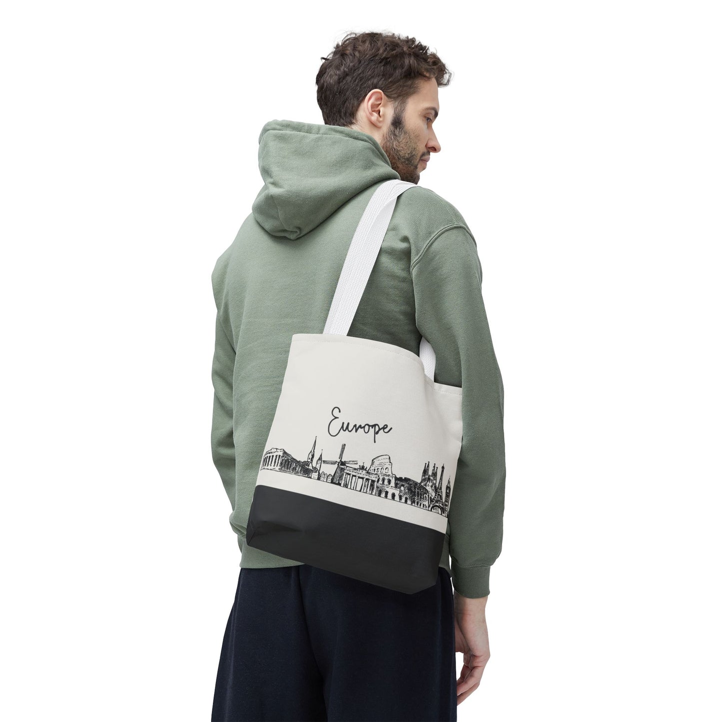 Europe Travel Tote Bag – Lightweight Wanderlight Tote, Skyline Design, Durable Everyday Adventure Bag