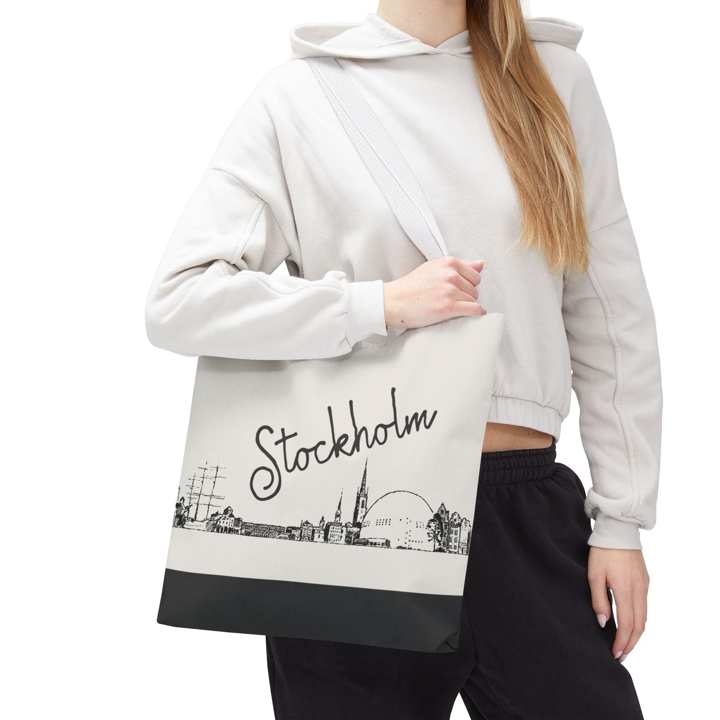 Stockholm Travel Tote Bag – Lightweight Wanderlight Tote, Skyline Design, Durable Everyday Adventure Bag