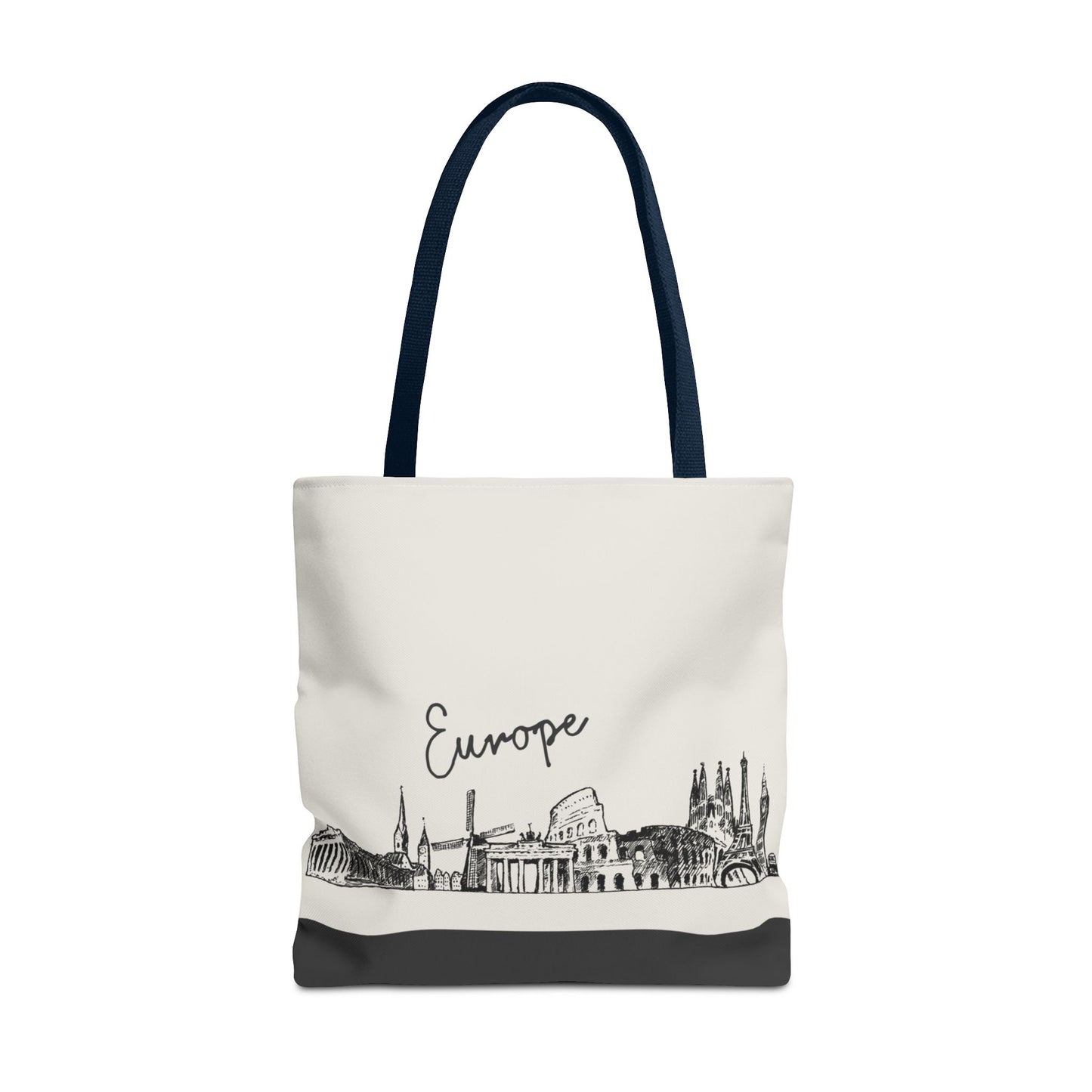 Europe Travel Tote Bag – Lightweight Wanderlight Tote, Skyline Design, Durable Everyday Adventure Bag