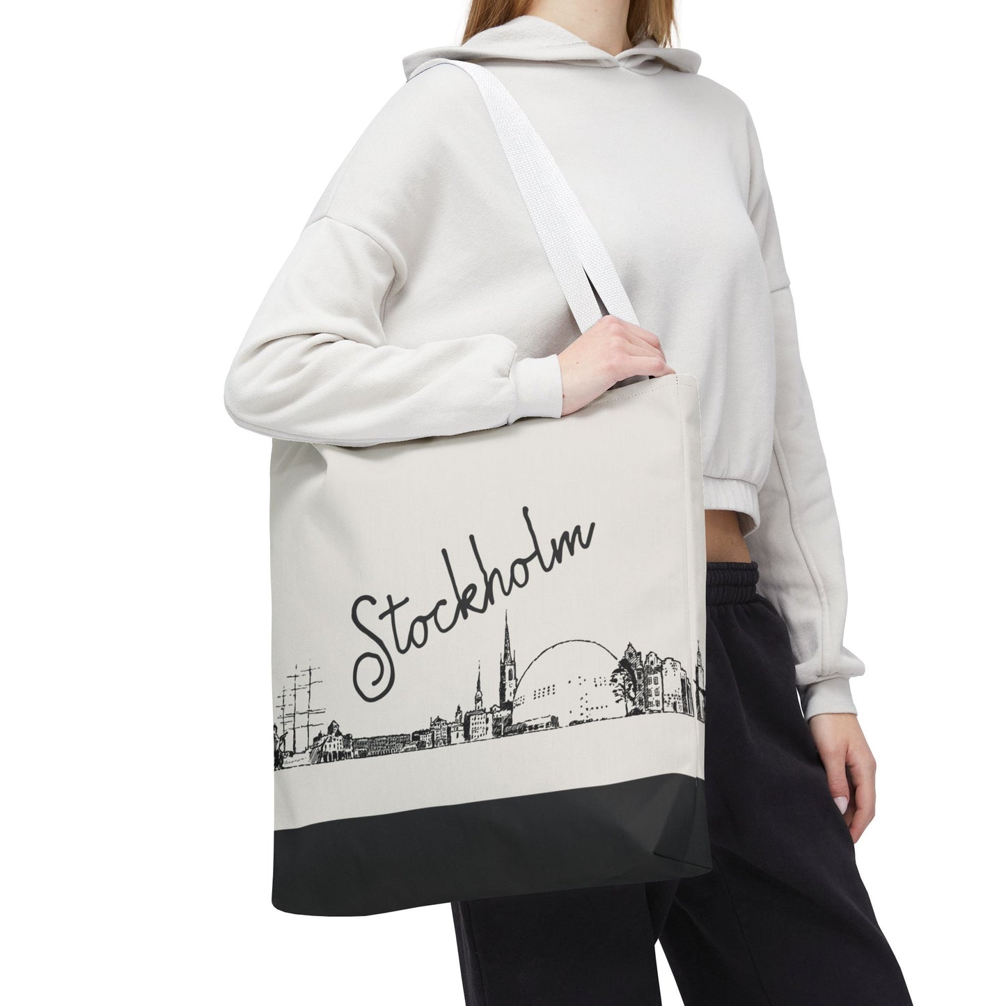 Stockholm Travel Tote Bag – Lightweight Wanderlight Tote, Skyline Design, Durable Everyday Adventure Bag