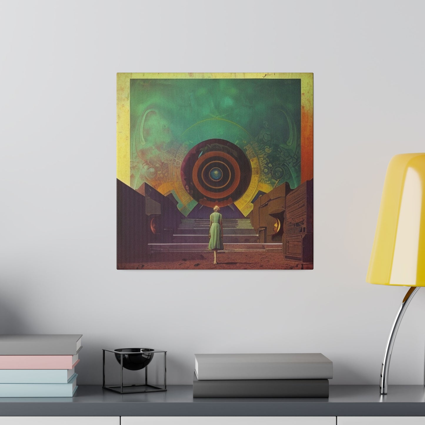 Retro Oracle Science Fiction Art House Conceptual Wall Art Matte Canvas