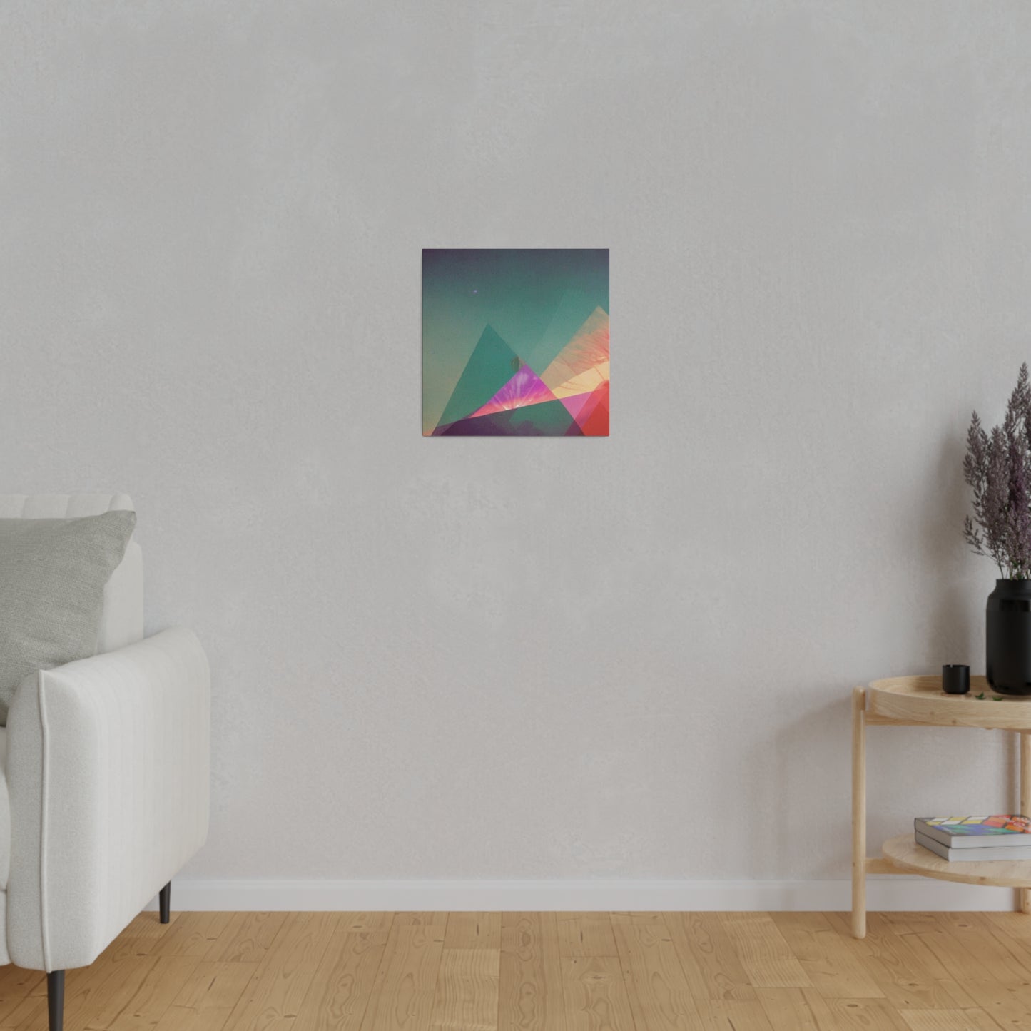 Rainbow Geometric Mountain Prism Wall Art Matte Canvas