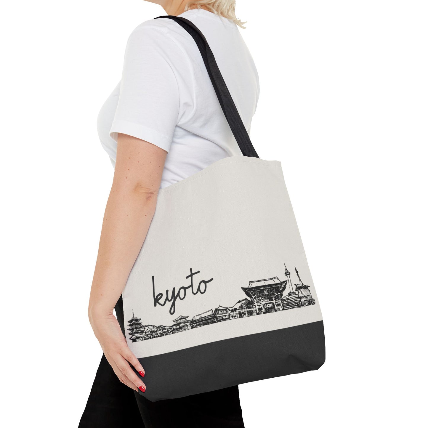 Kyoto Travel Tote Bag – Lightweight Wanderlight Tote, Skyline Design, Durable Everyday Adventure Bag