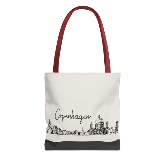 Copenhagen Travel Tote Bag – Lightweight Wanderlight Tote, Skyline Design, Durable Everyday Adventure Bag
