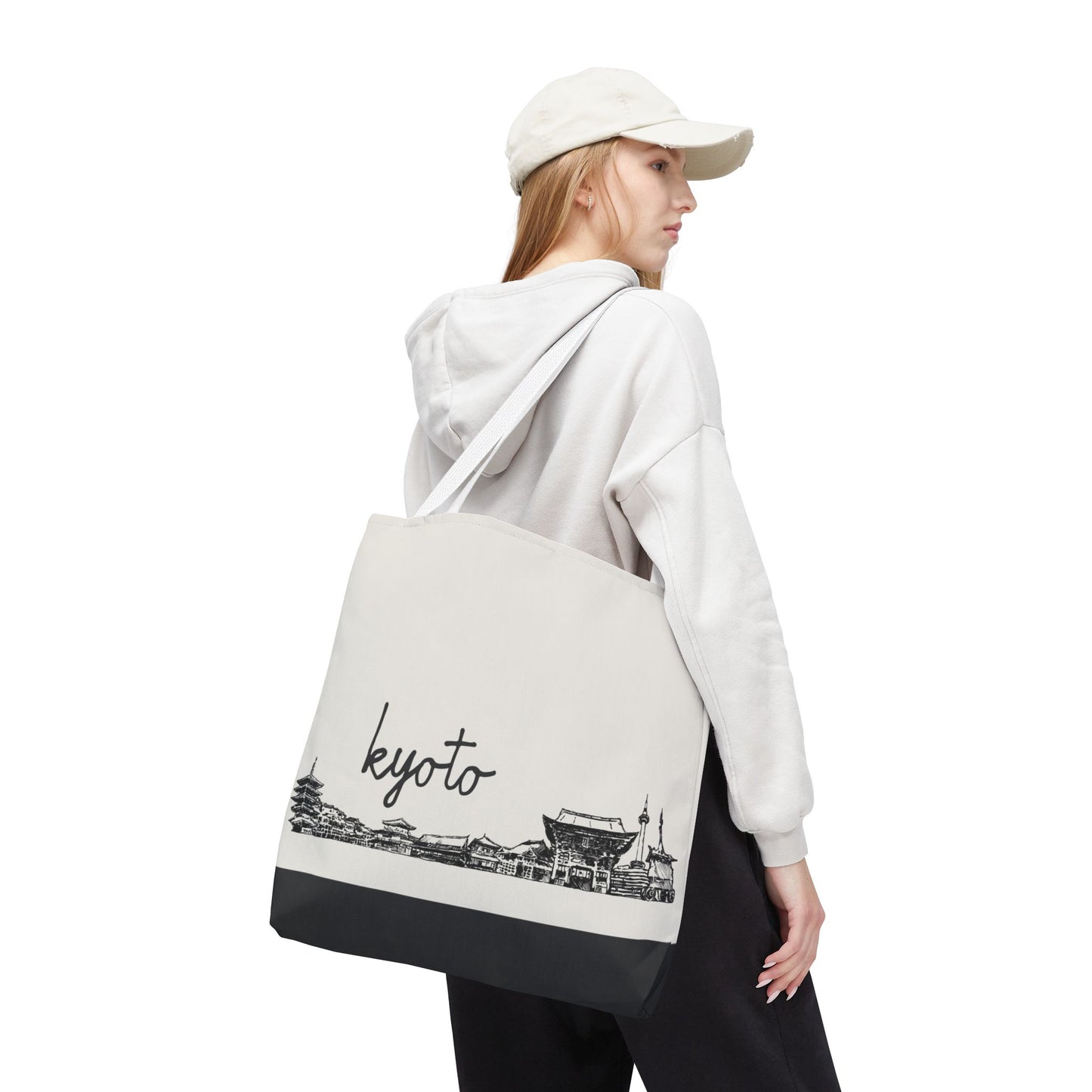 Kyoto Travel Tote Bag – Lightweight Wanderlight Tote, Skyline Design, Durable Everyday Adventure Bag