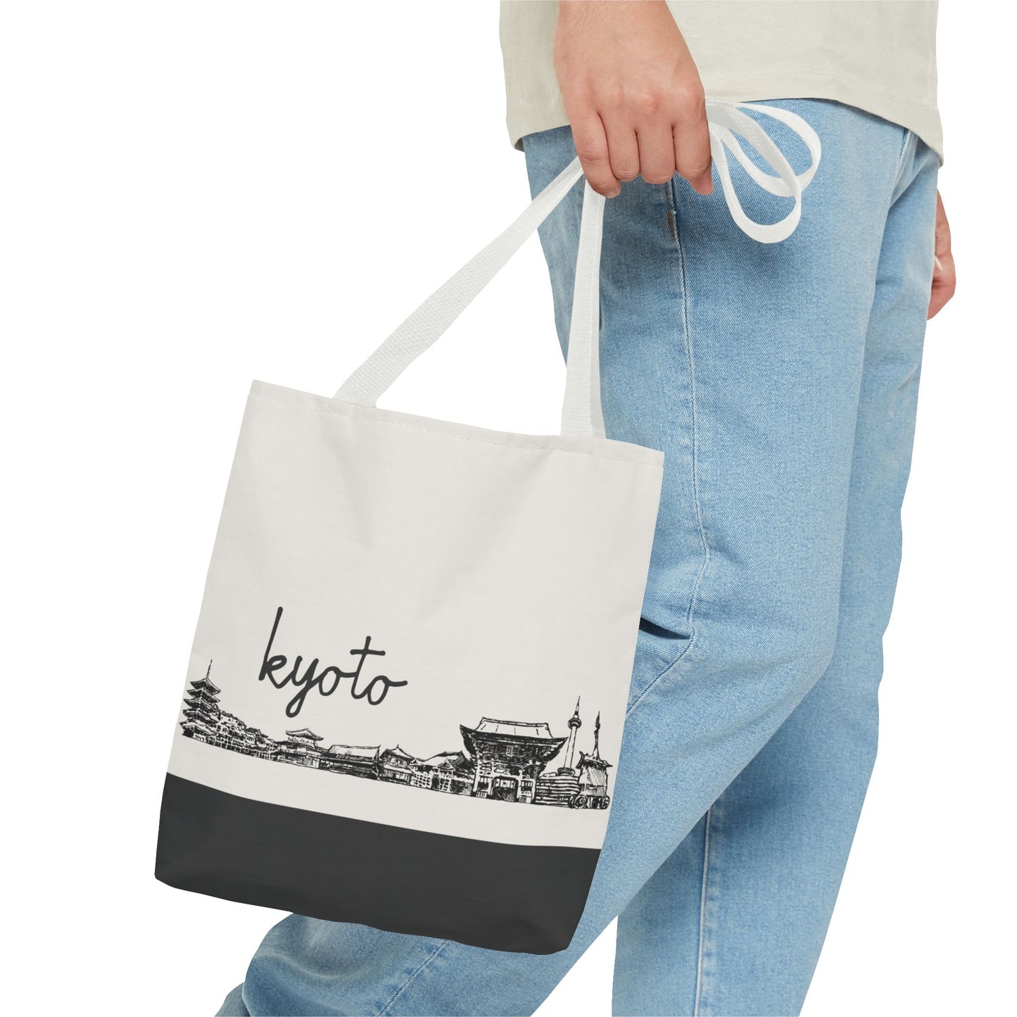 Kyoto Travel Tote Bag – Lightweight Wanderlight Tote, Skyline Design, Durable Everyday Adventure Bag