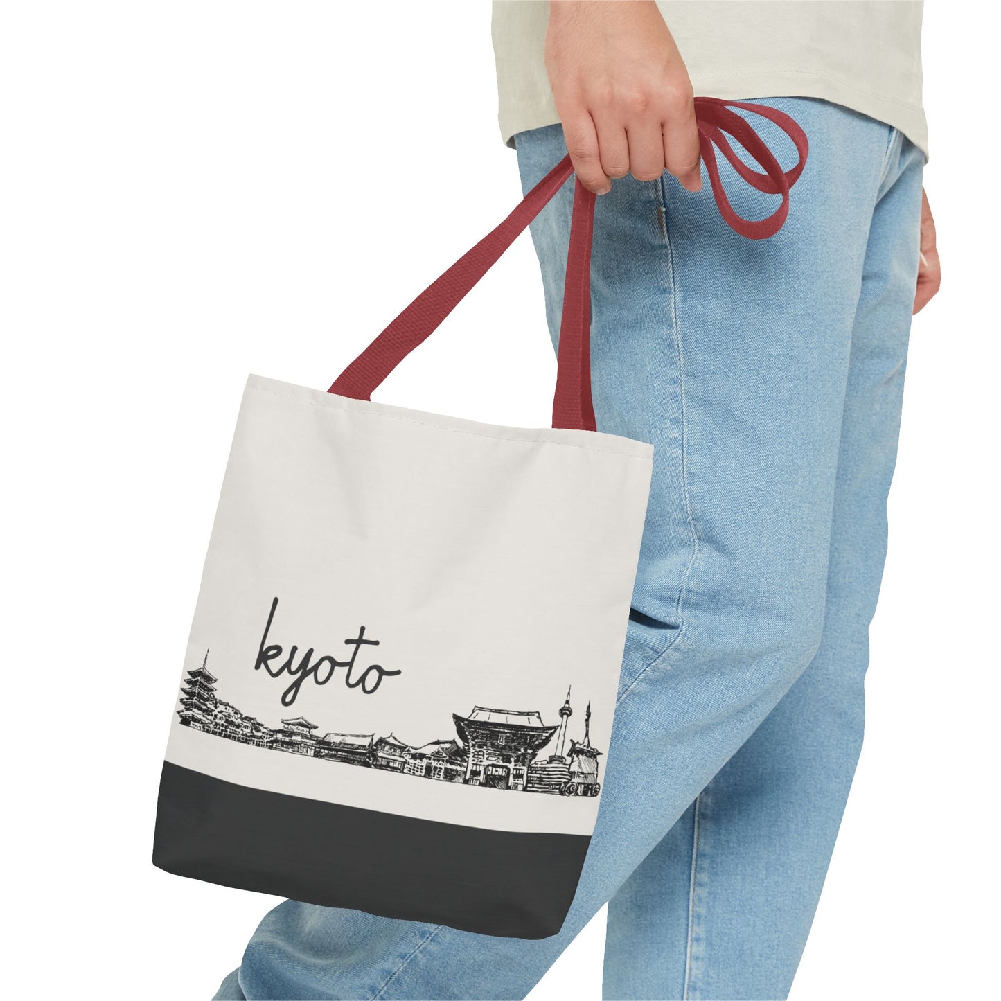 Kyoto Travel Tote Bag – Lightweight Wanderlight Tote, Skyline Design, Durable Everyday Adventure Bag