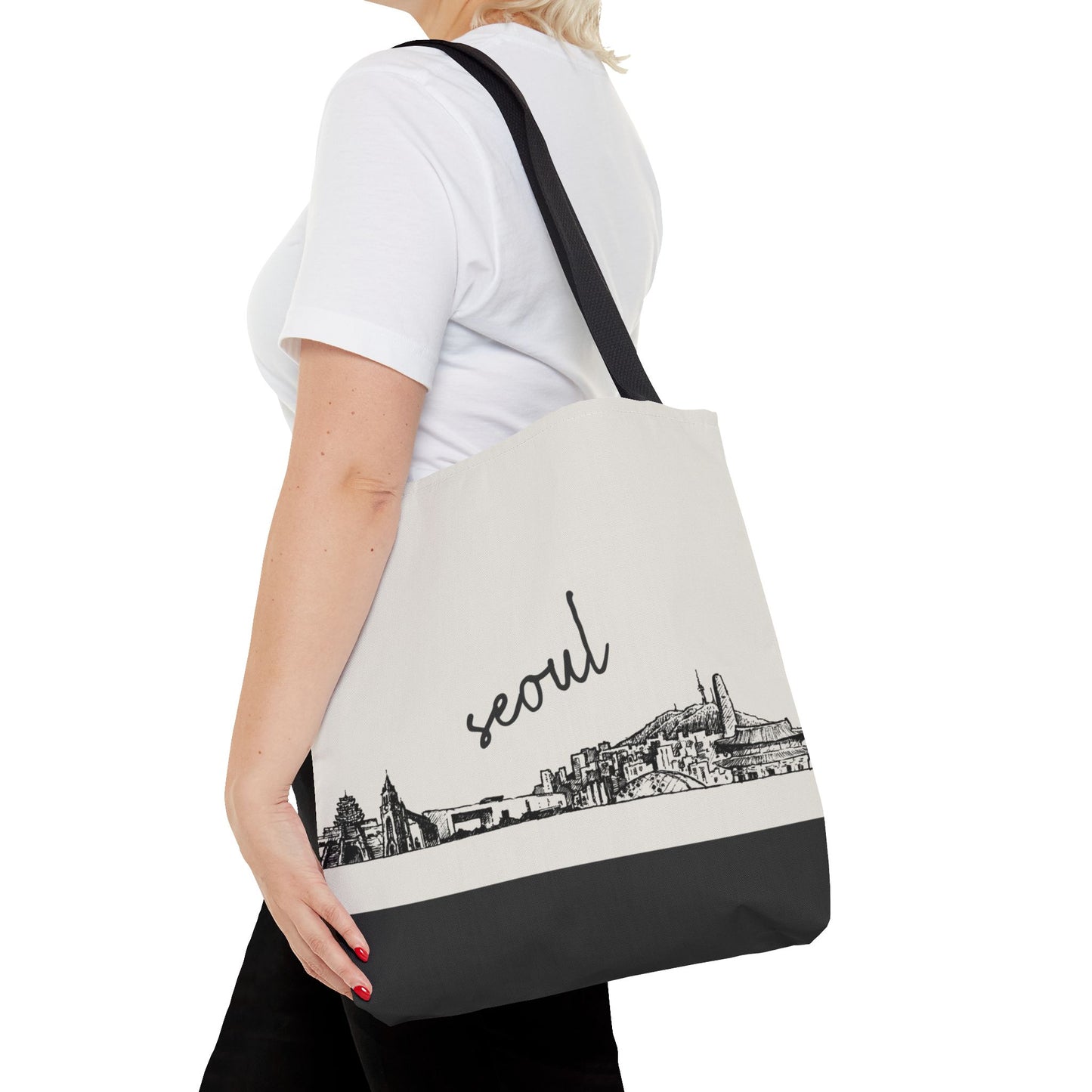 Seoul Travel Tote Bag – Lightweight Wanderlight Tote, Skyline Design, Durable Everyday Adventure Bag