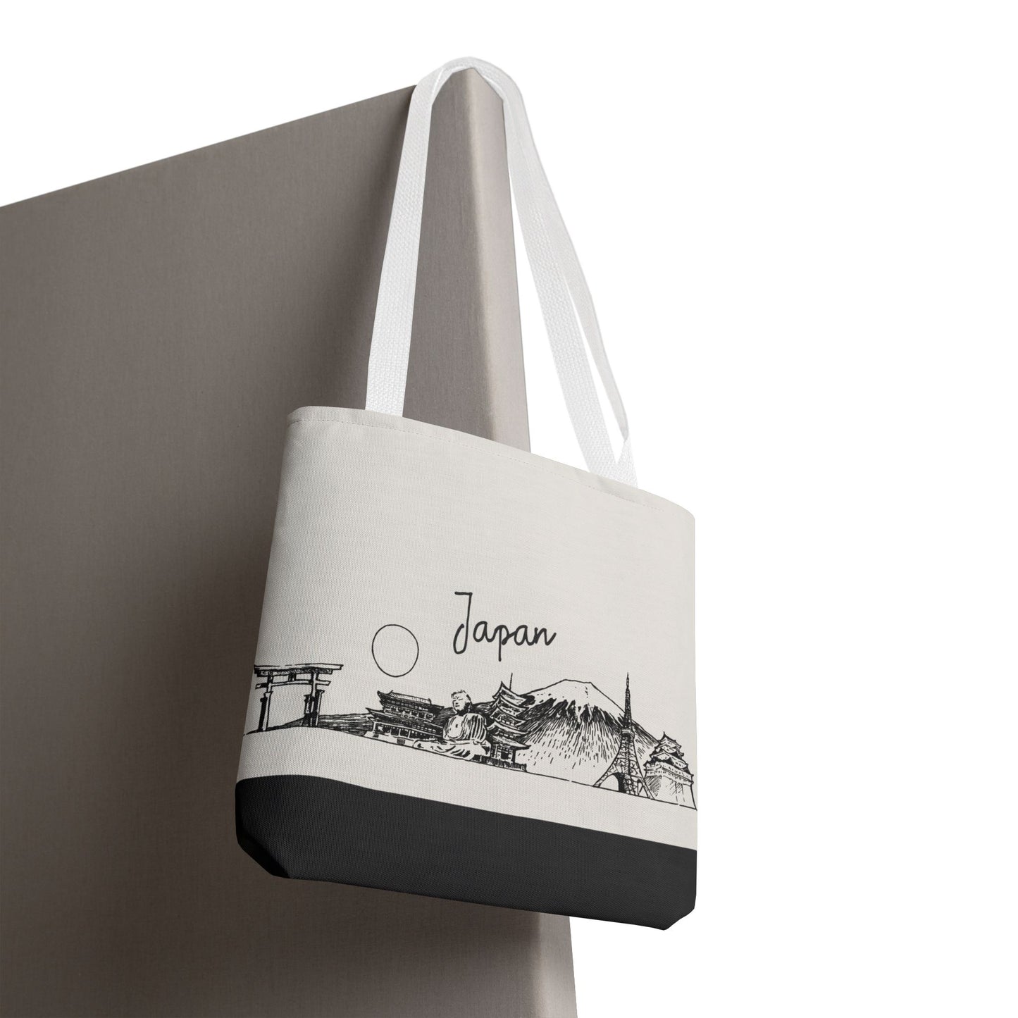 Japan Travel Tote Bag – Lightweight Wanderlight Tote, Skyline Design, Durable Everyday Adventure Bag
