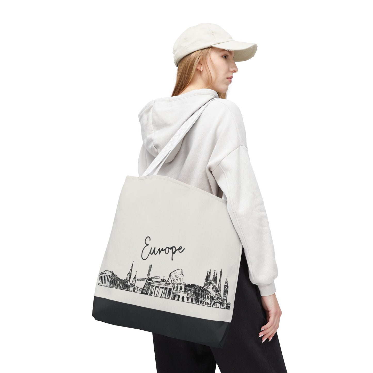 Europe Travel Tote Bag – Lightweight Wanderlight Tote, Skyline Design, Durable Everyday Adventure Bag