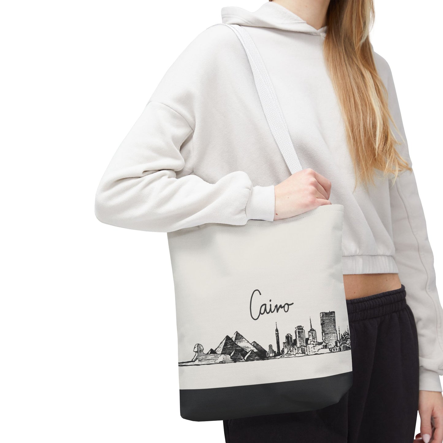 Cairo Travel Tote Bag – Lightweight Wanderlight Tote, Skyline Design, Durable Everyday Adventure Bag