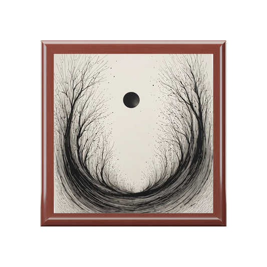 Lunar Veil Custom Art Jewelry Box – Handmade Decorative Keepsake Storage for Gifts, Memorials & Special Occasions
