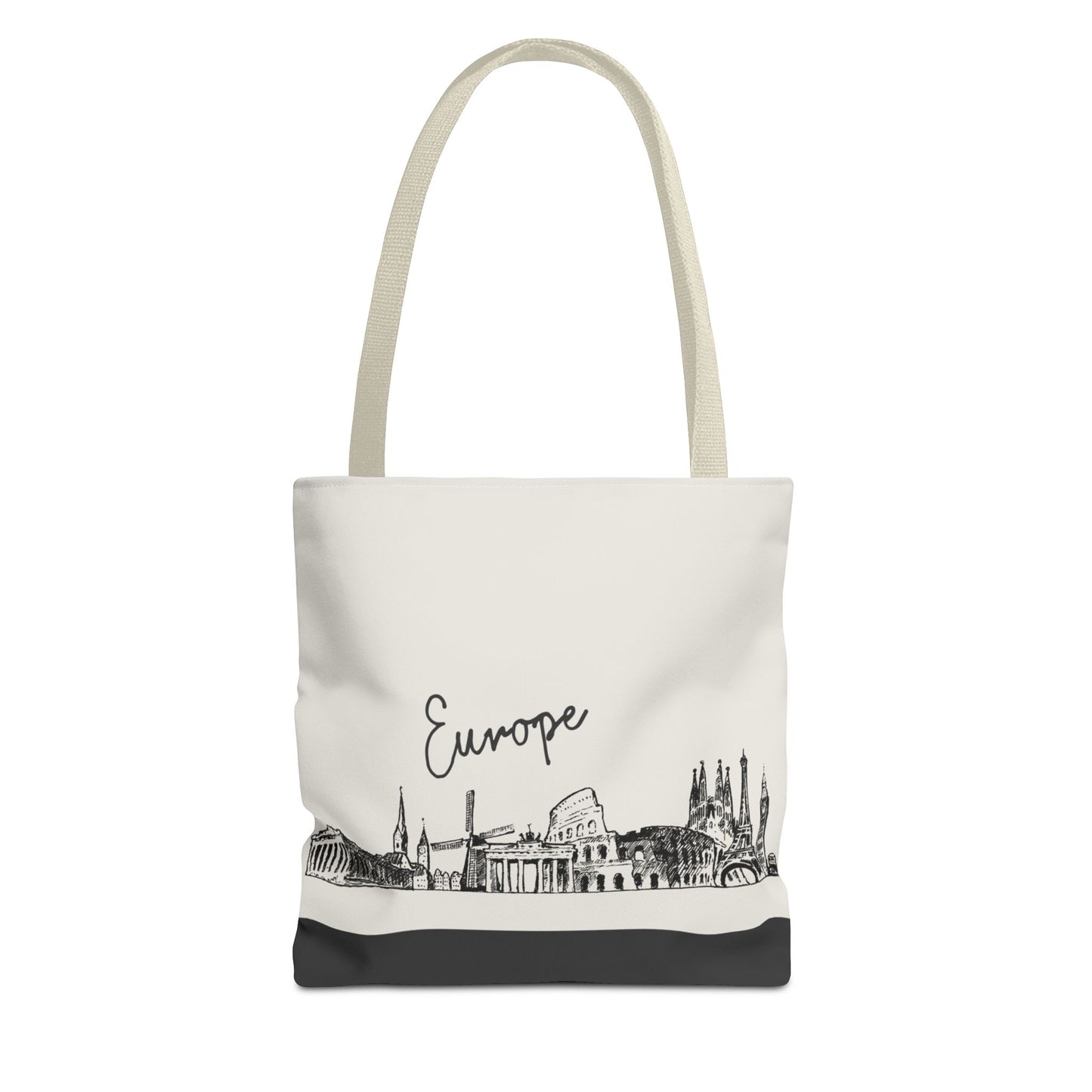 Europe Travel Tote Bag – Lightweight Wanderlight Tote, Skyline Design, Durable Everyday Adventure Bag
