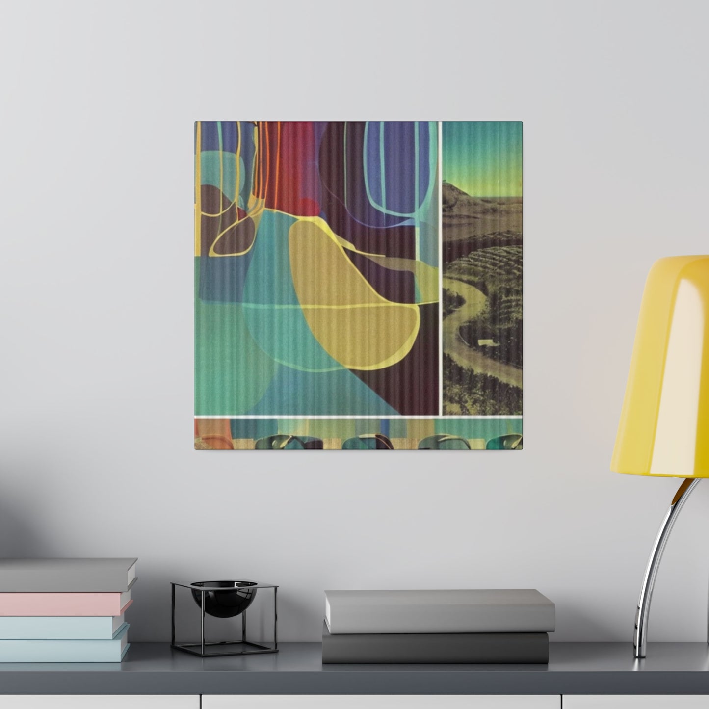 Colorful Neo Psychadelia Contemporary Art Landscape Wall Art Matte Canvas