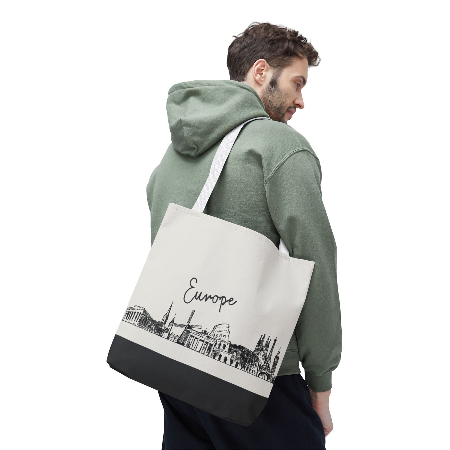 Europe Travel Tote Bag – Lightweight Wanderlight Tote, Skyline Design, Durable Everyday Adventure Bag