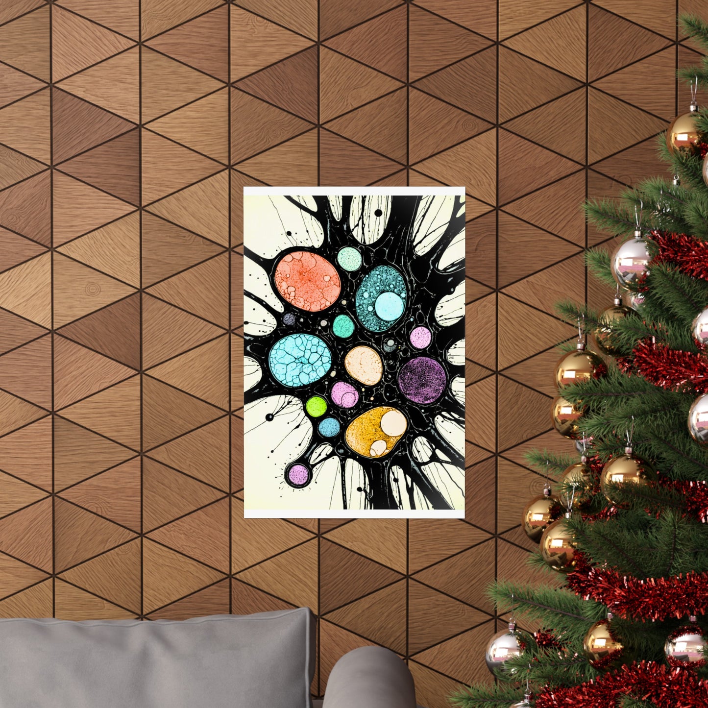 Psychedelic Matte Vertical Posters Cosmic Cells
