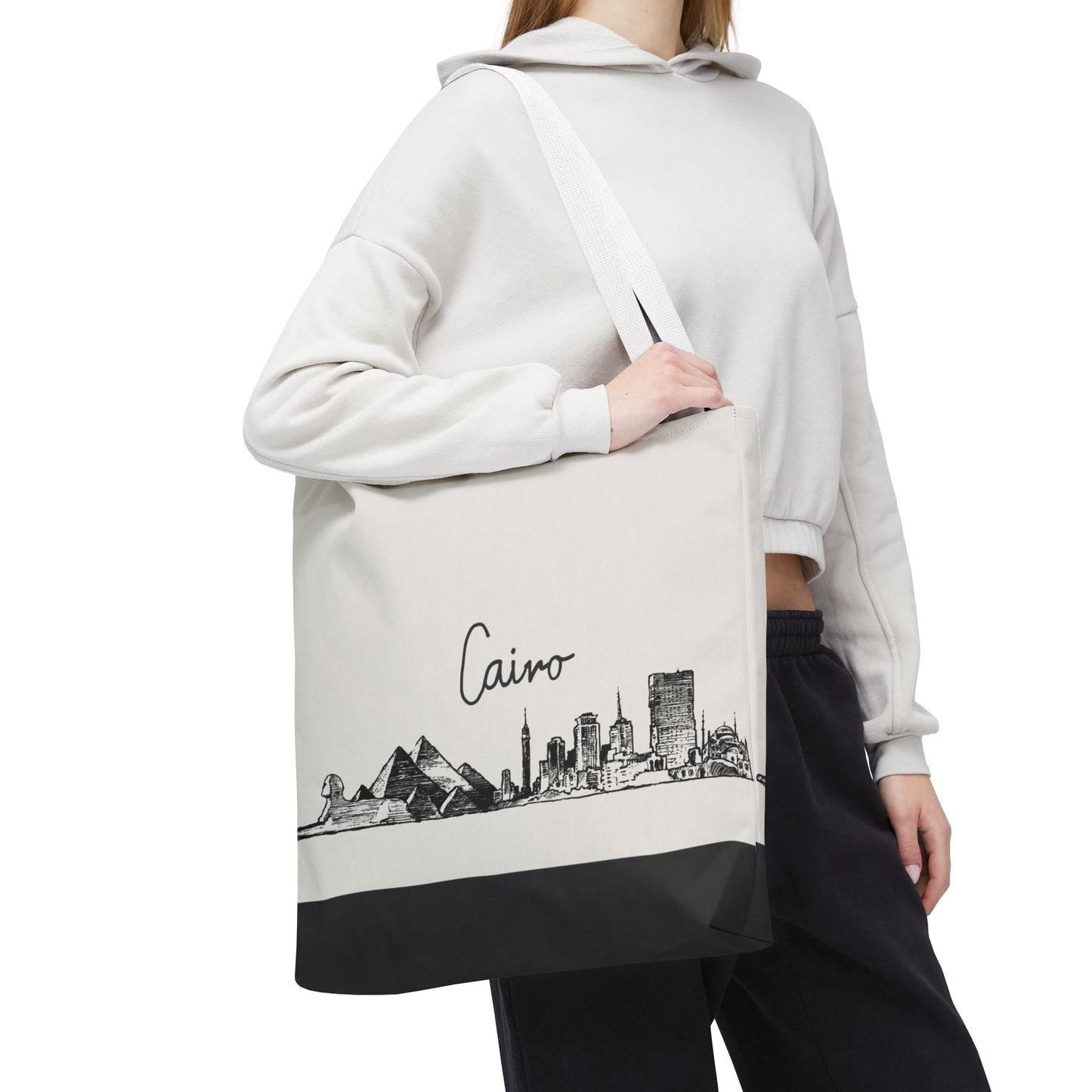 Cairo Travel Tote Bag – Lightweight Wanderlight Tote, Skyline Design, Durable Everyday Adventure Bag