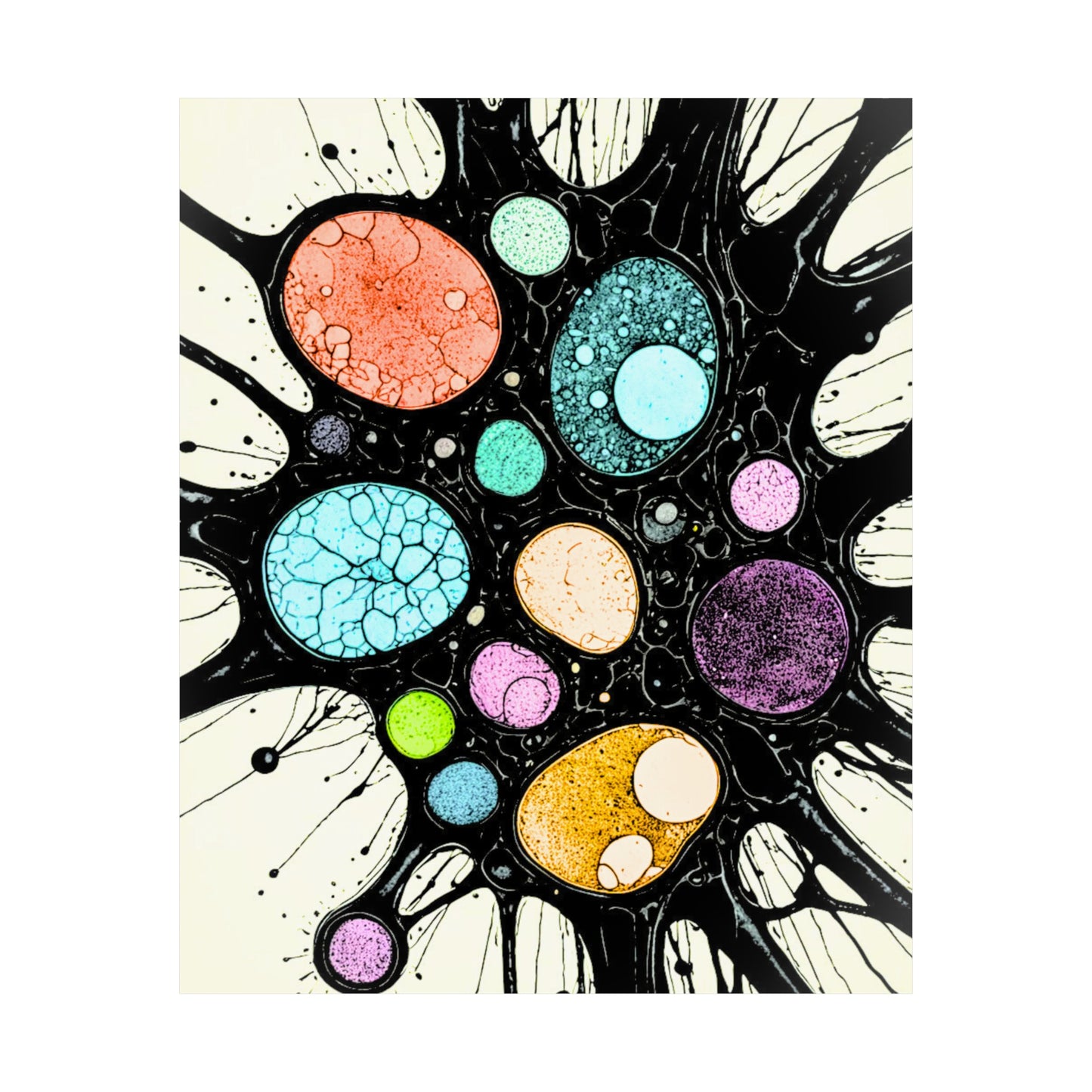Psychedelic Matte Vertical Posters Cosmic Cells