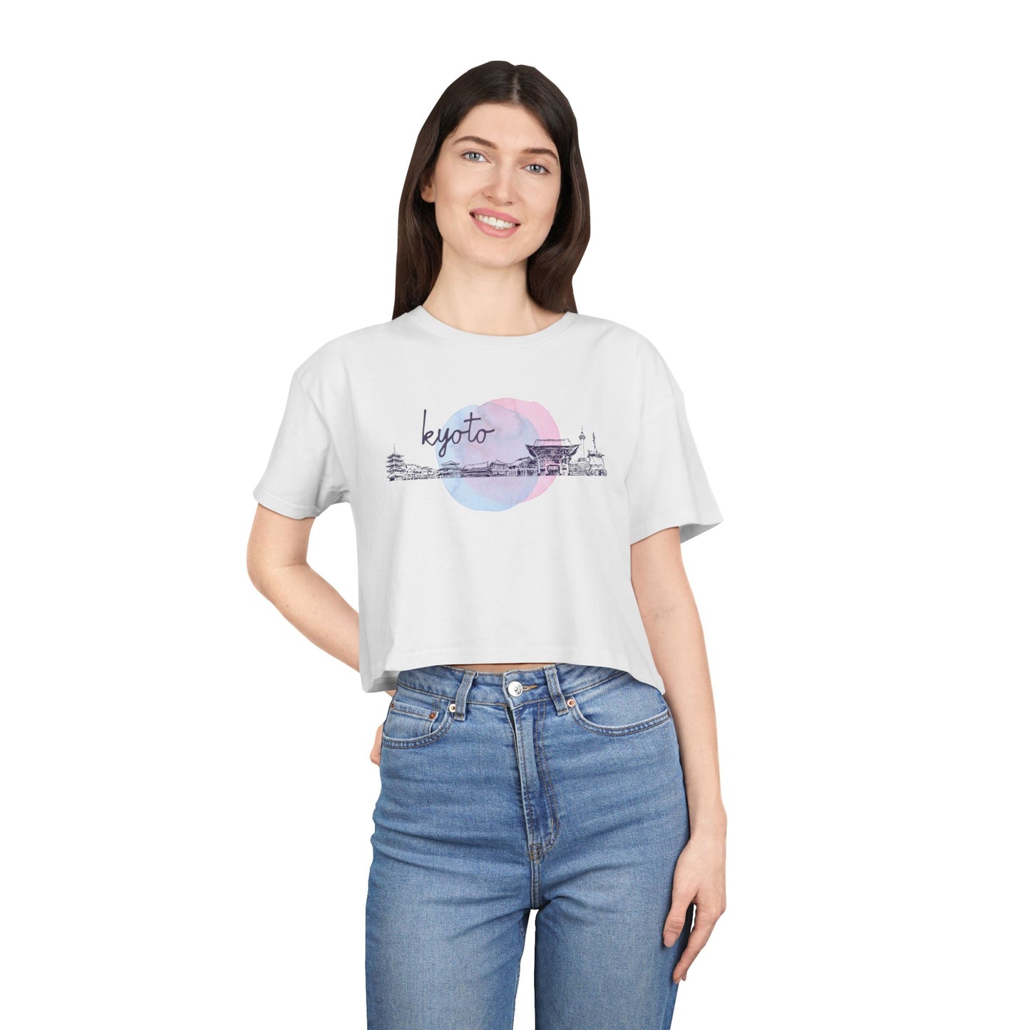 Kyoto Women's Crop Tee - Stylish City Life Top for Casual Outings