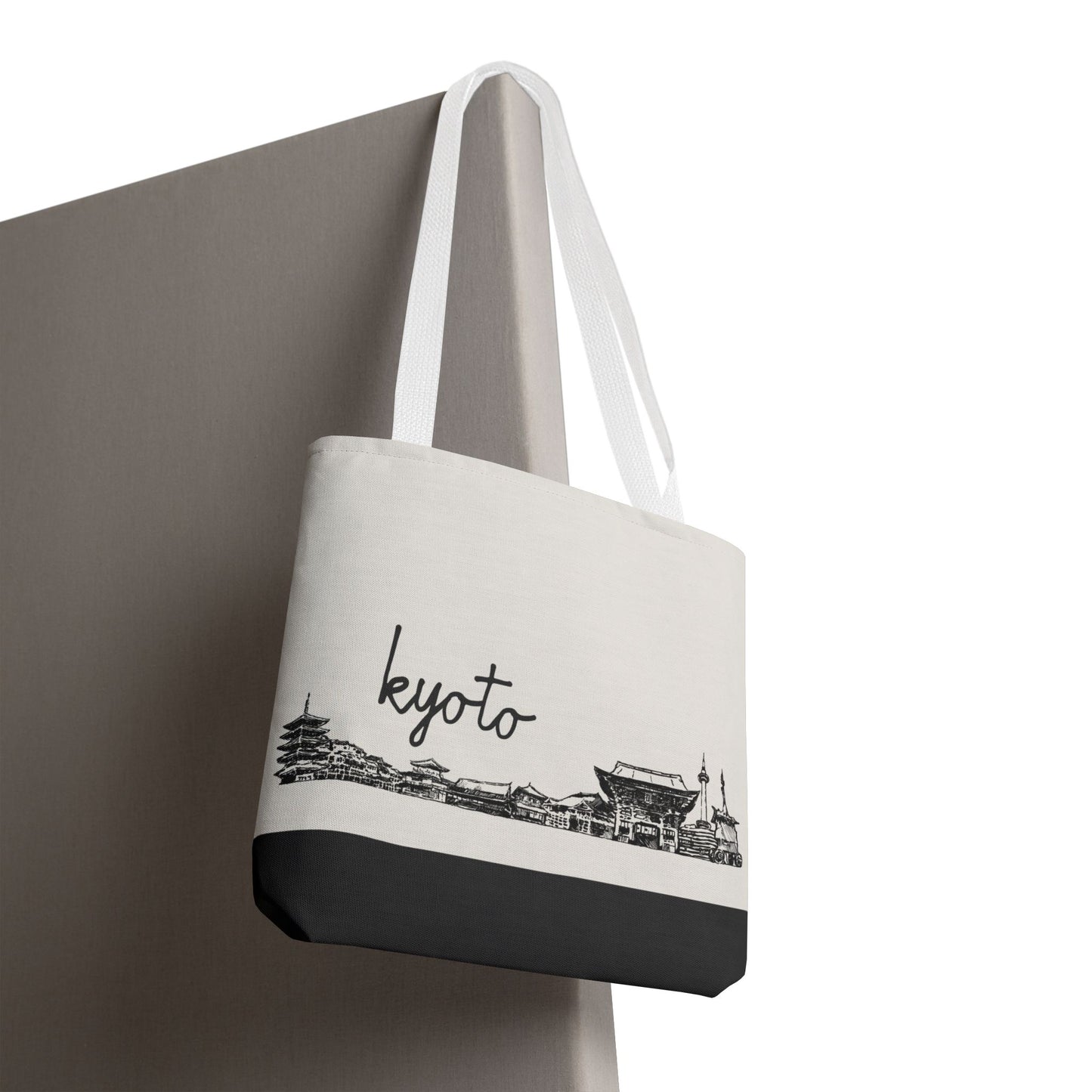Kyoto Travel Tote Bag – Lightweight Wanderlight Tote, Skyline Design, Durable Everyday Adventure Bag