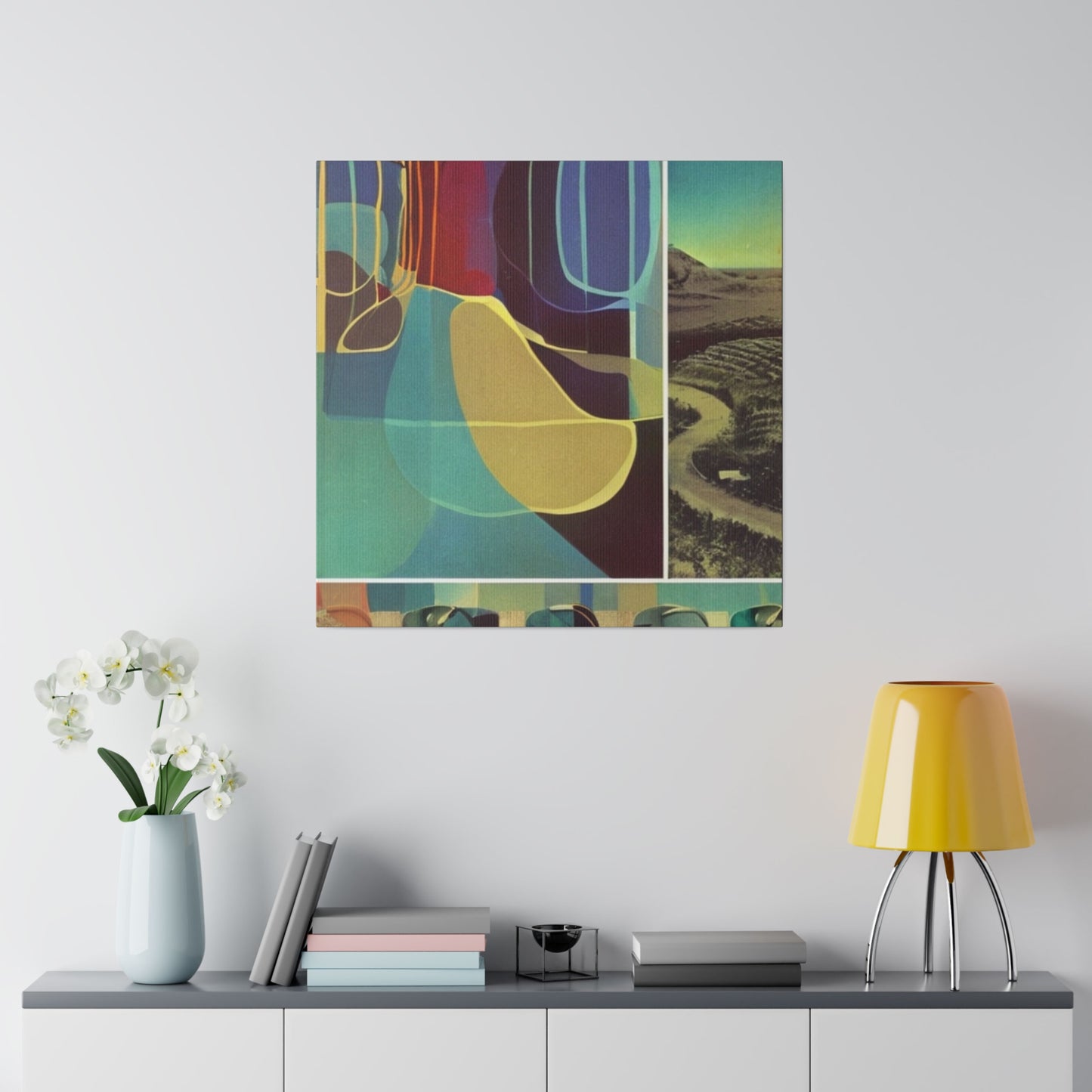 Colorful Neo Psychadelia Contemporary Art Landscape Wall Art Matte Canvas