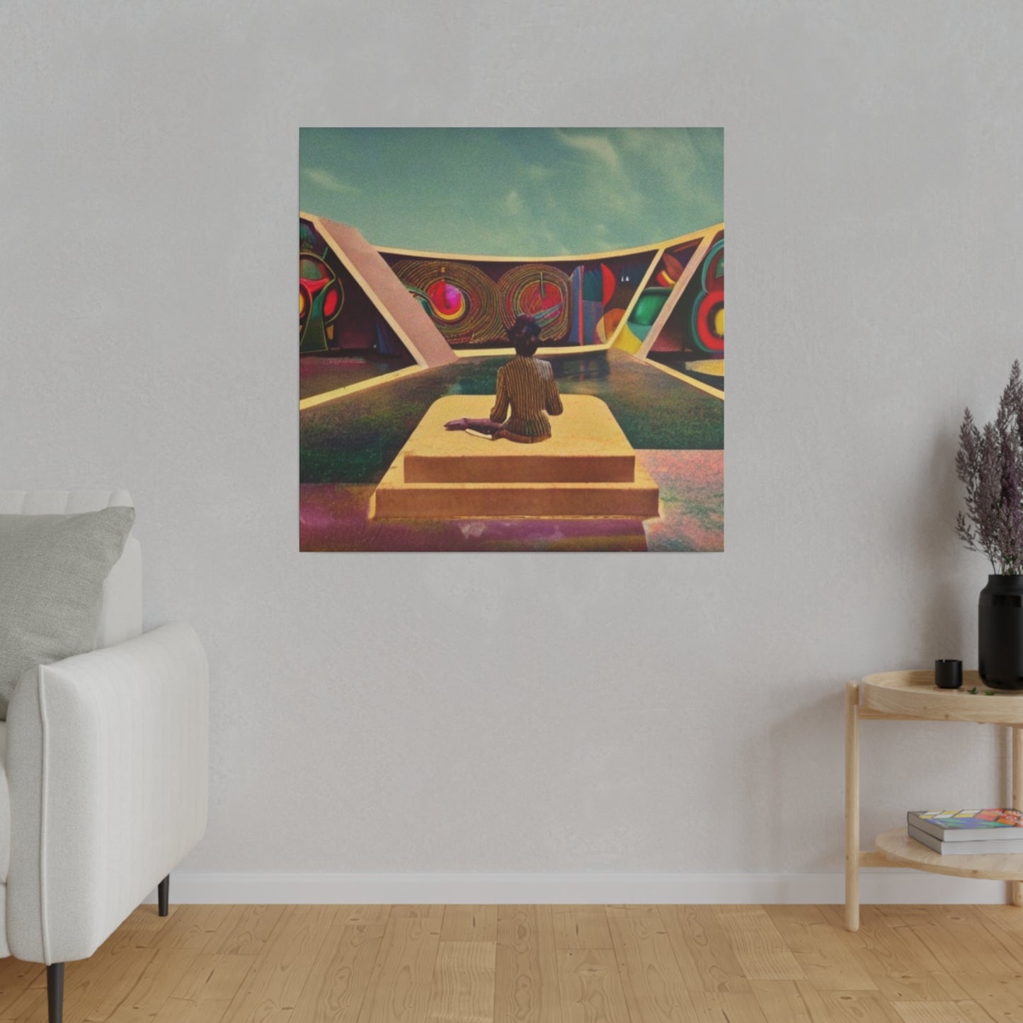 Acid In The Meadow Neo- Psychedelic Wall Art on Matte Canvas