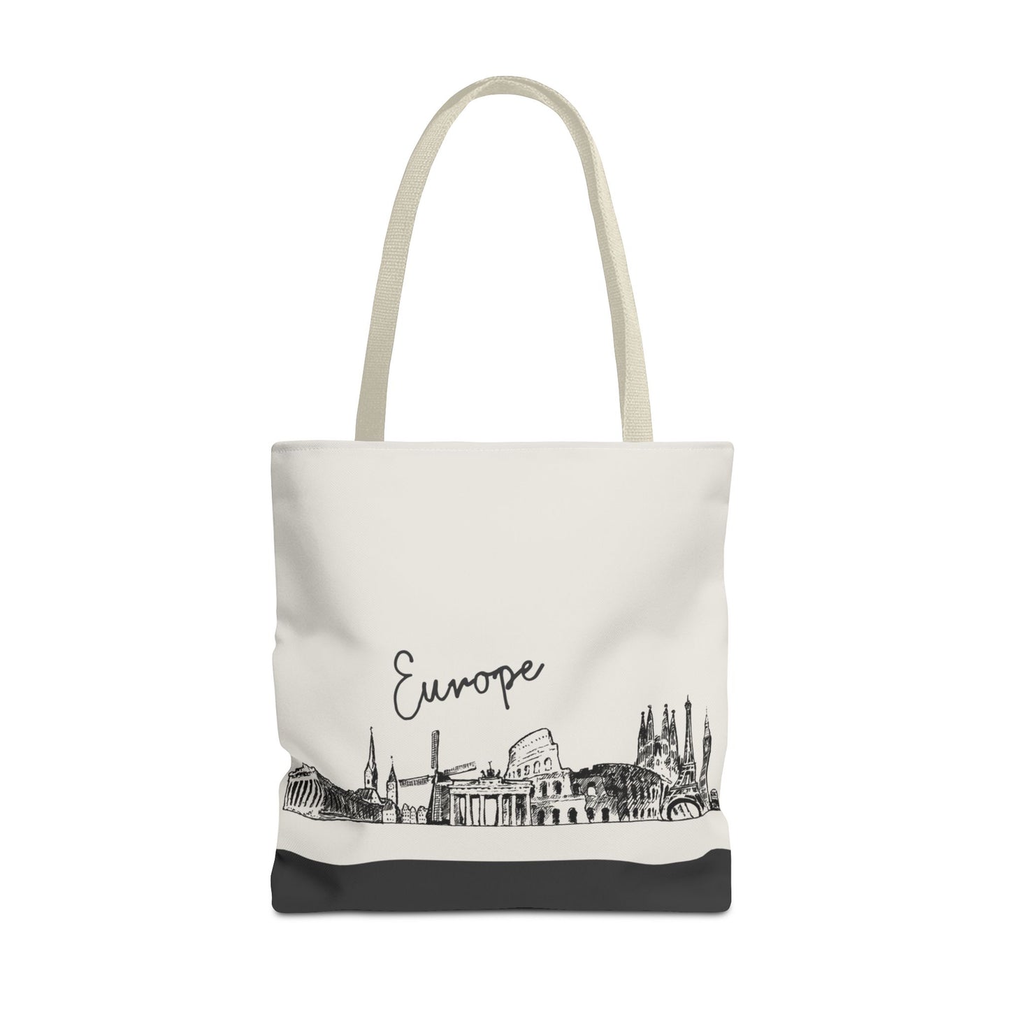 Europe Travel Tote Bag – Lightweight Wanderlight Tote, Skyline Design, Durable Everyday Adventure Bag