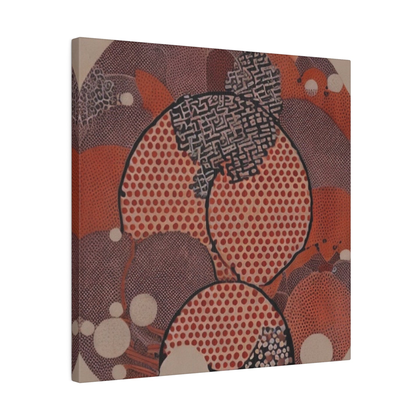 Japandi Organic Red Wall Art Print Matte Canvas