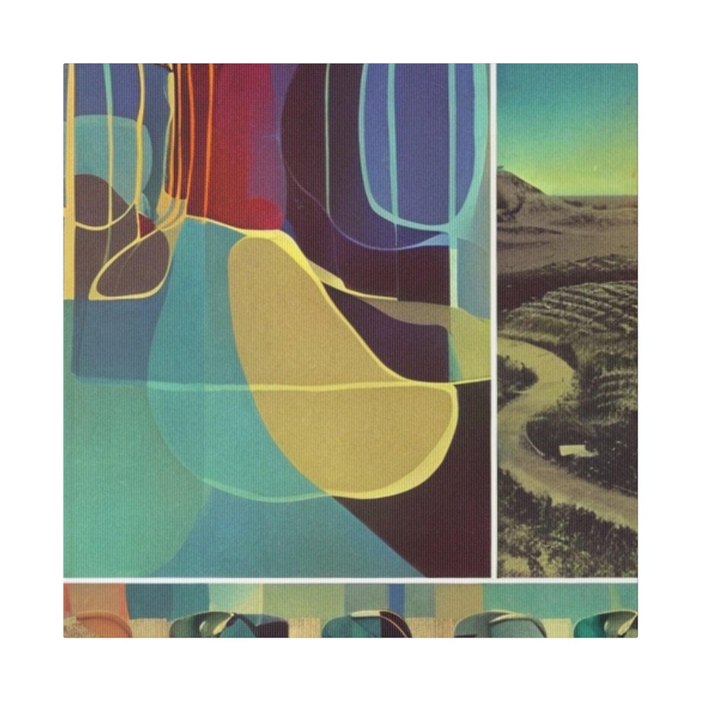 Colorful Neo Psychadelia Contemporary Art Landscape Wall Art Matte Canvas